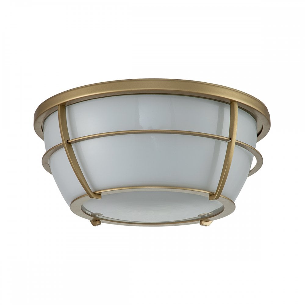Quoizel Chance 2 Light Bathroom Flush Fitting - Painted Natural Brass