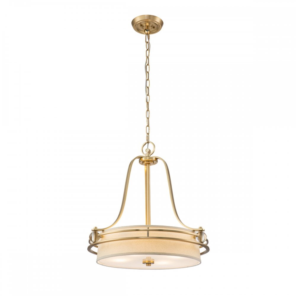 Quoizel Uptown Gotham 4 Light Pendant - Brushed Brass