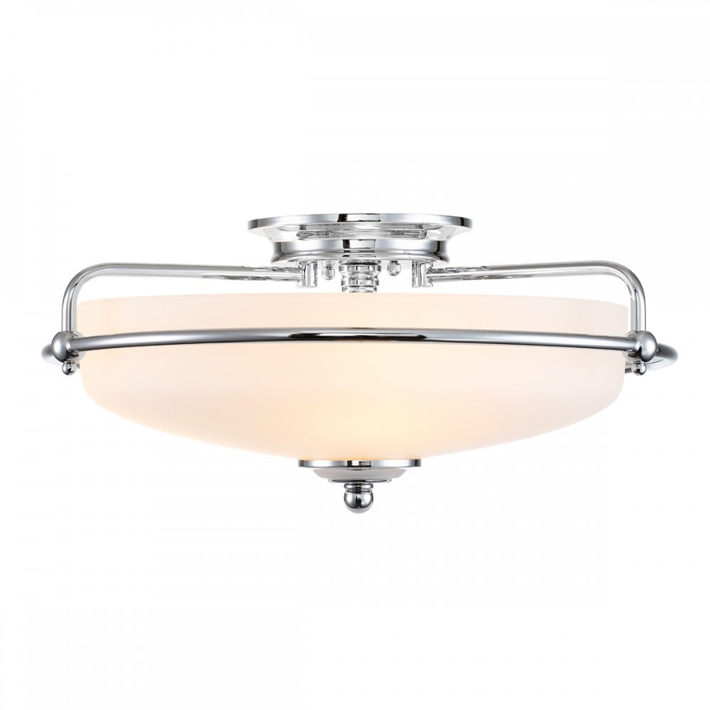 Quoizel Griffin 3 Light Flush Fitting - Polished Chrome