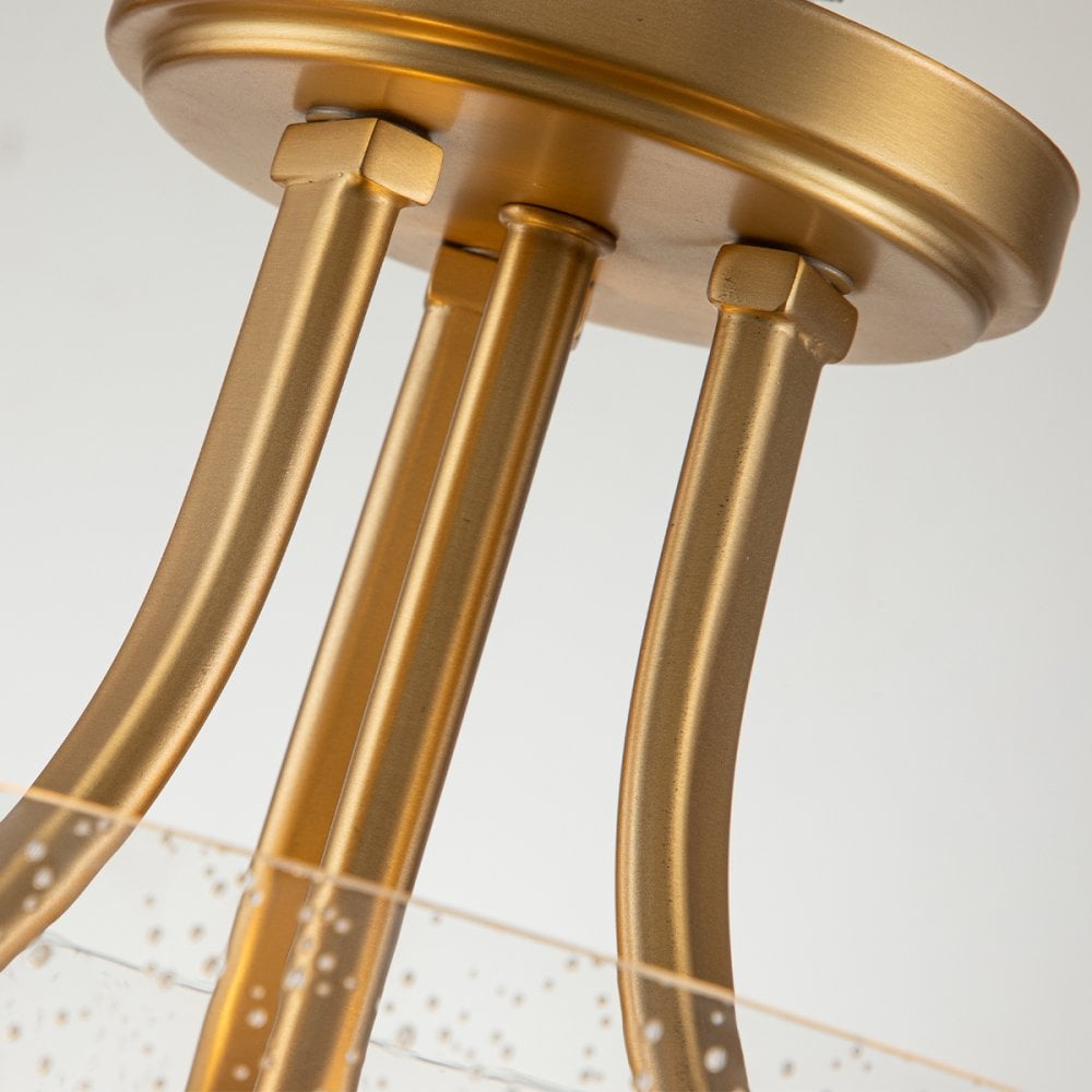Quoizel Hollister 2 Light Semi-Flush Fitting - Brushed Brass