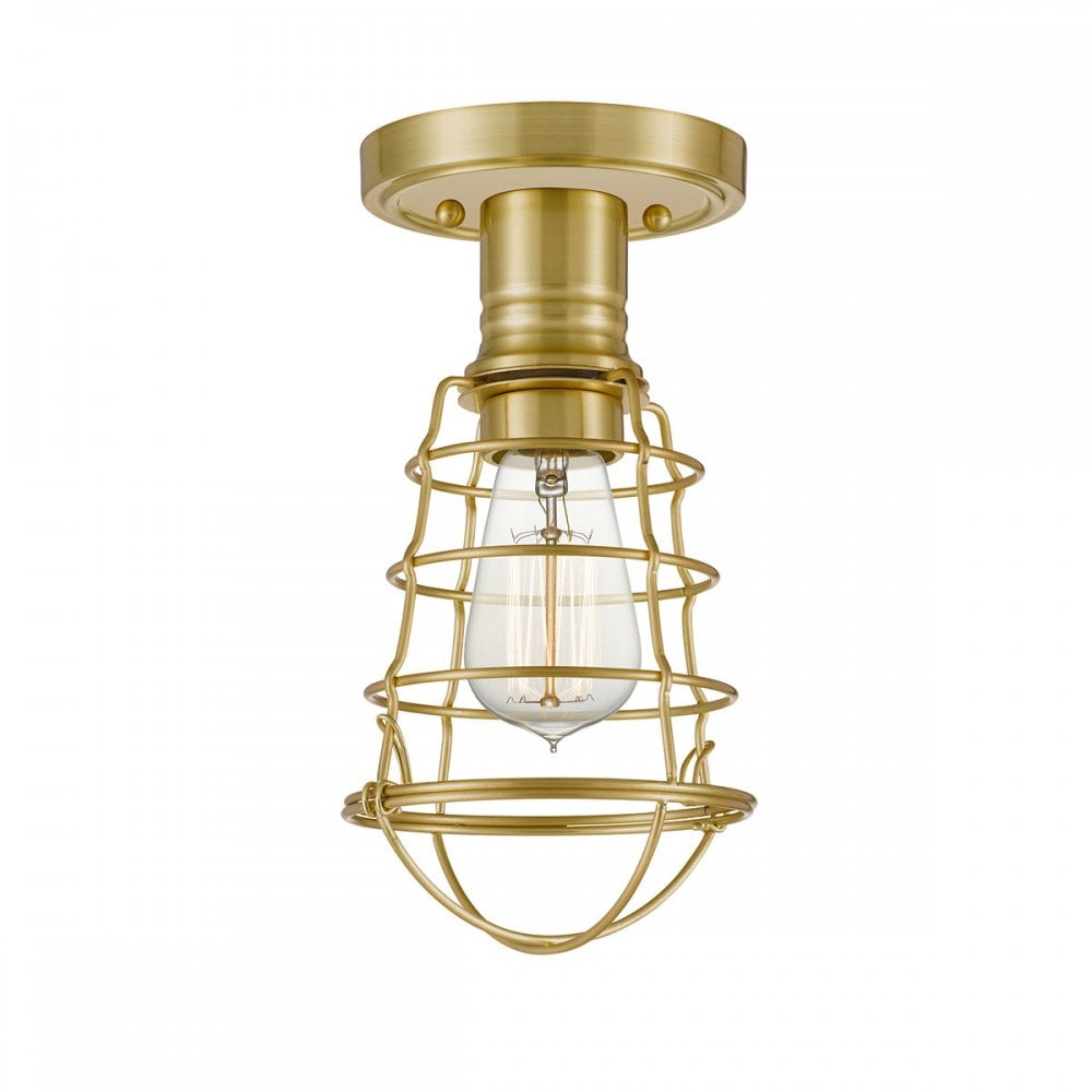 Quoizel Mixon Single Semi-Flush Fitting - Brushed Brass