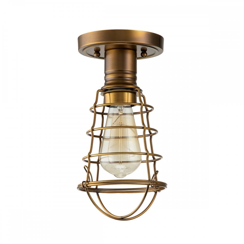 Quoizel Mixon Single Semi-Flush Fitting - Weathered Brass