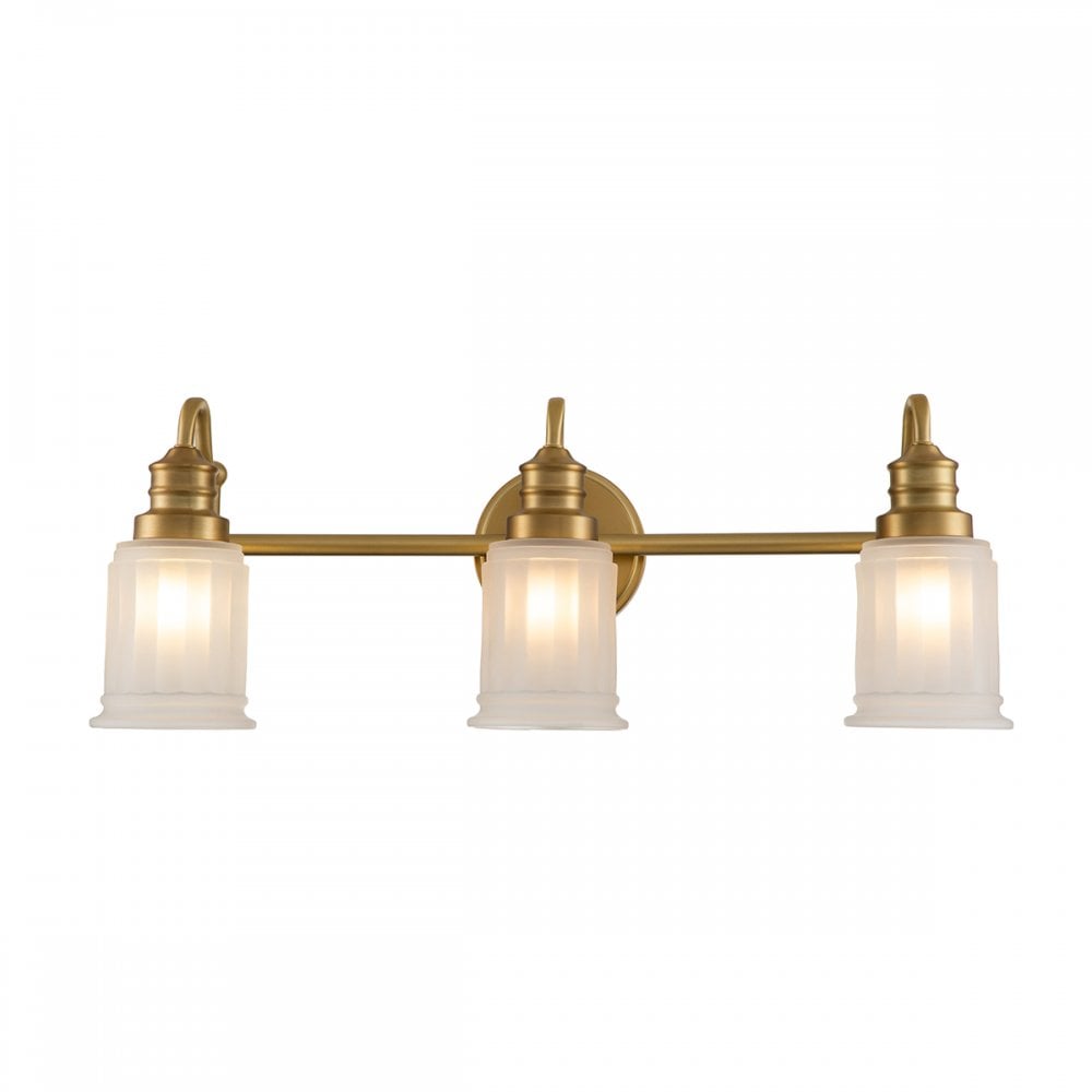 Quoizel Swell 3 Light Bathroom Wall Light - Brushed Brass