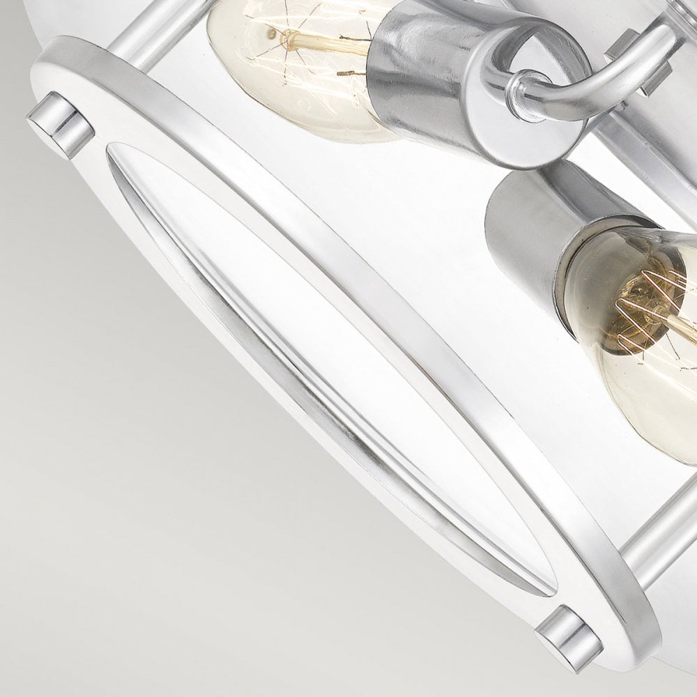 Quoizel Trilogy 2 Light Bathroom Flush Fitting - Polished Chrome