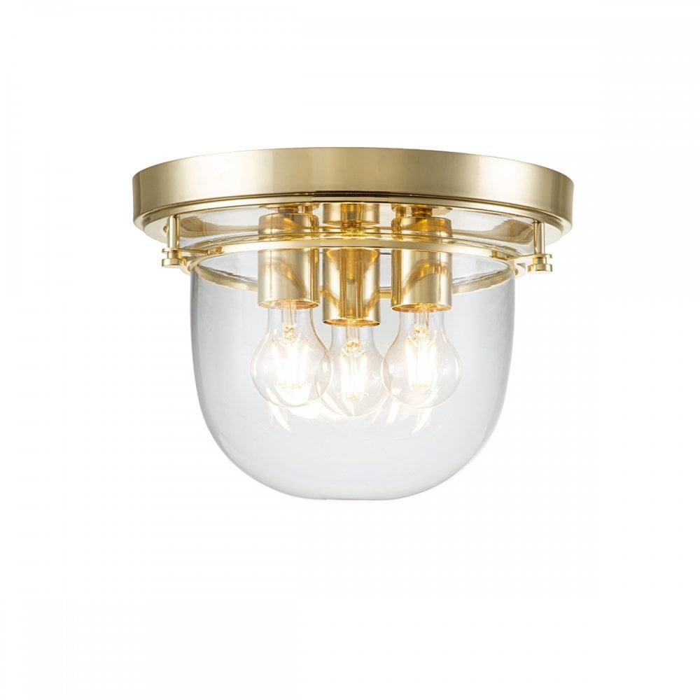 Quoizel Whistling 3 Light Bathroom Flush Fitting - Polished Brass