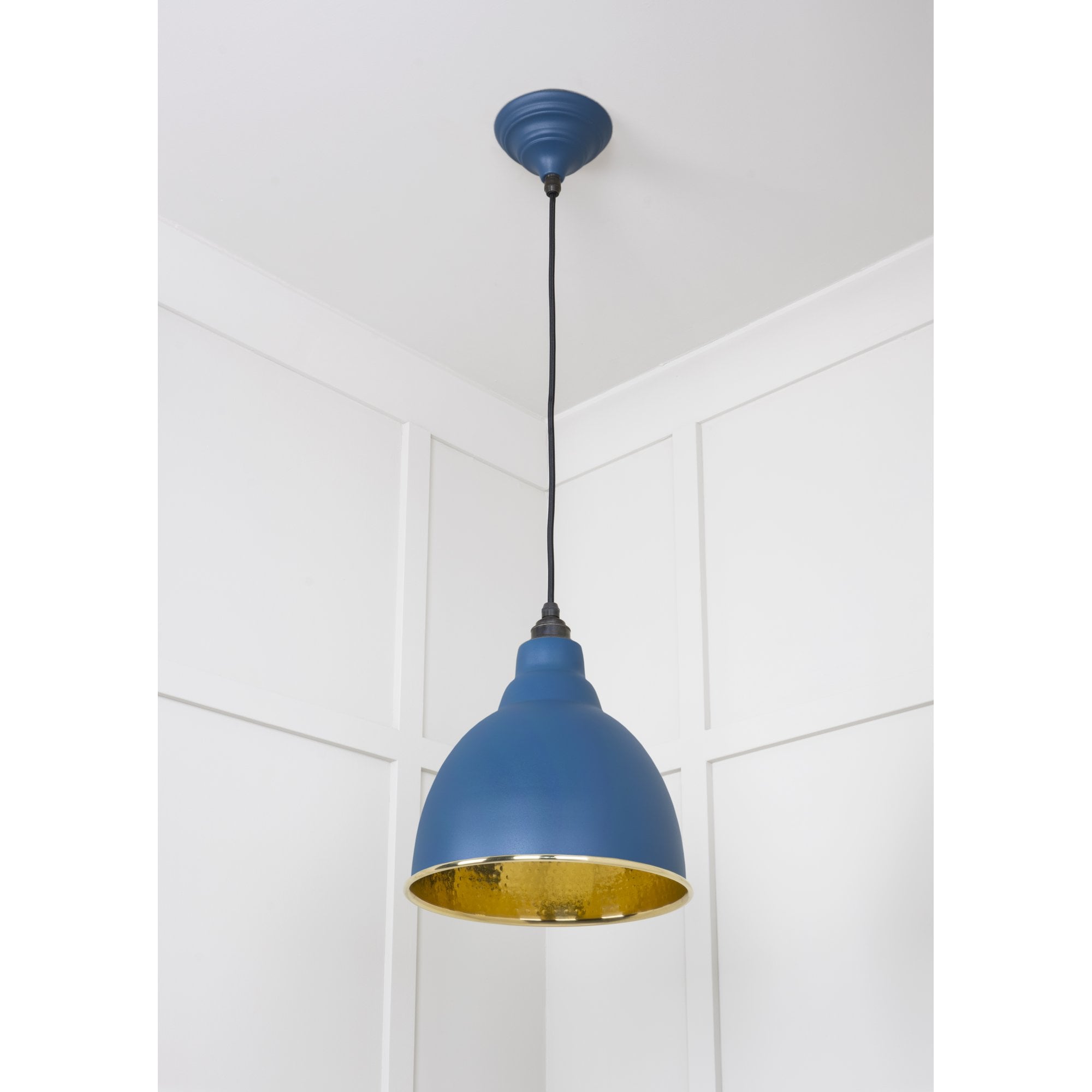 From The Anvil Hammered Brass Brindley Pendant - Upstream (Blue)