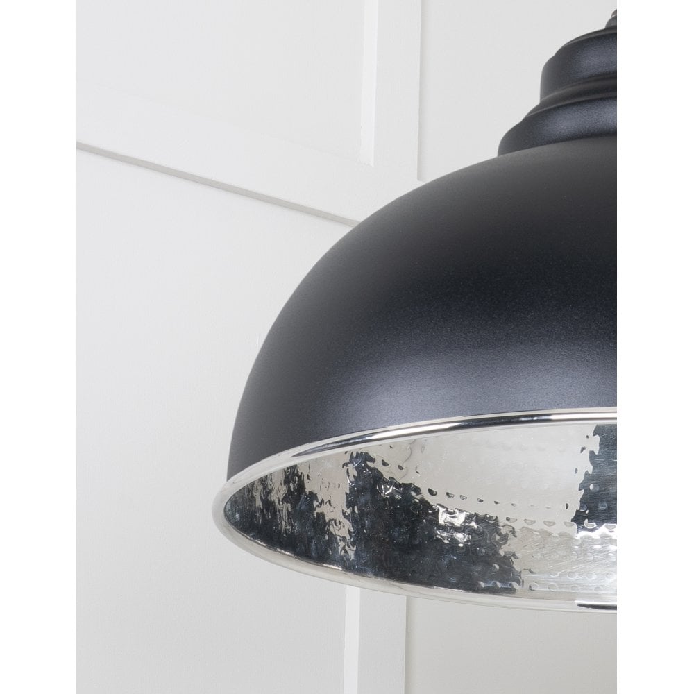 From The Anvil Hammered Nickel Harborne Pendant - Elan Black