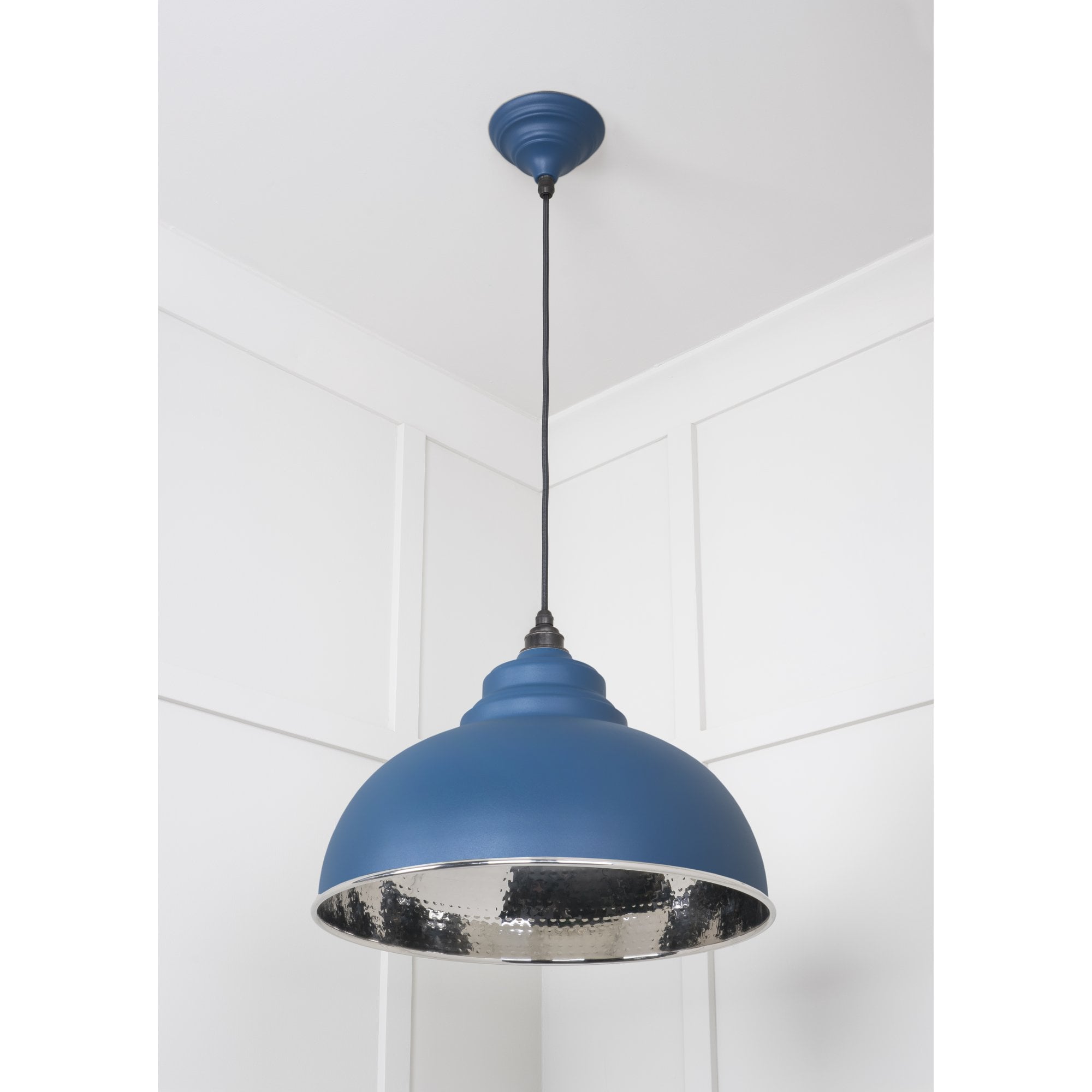 From The Anvil Hammered Nickel Harborne Pendant - Upstream (Blue)