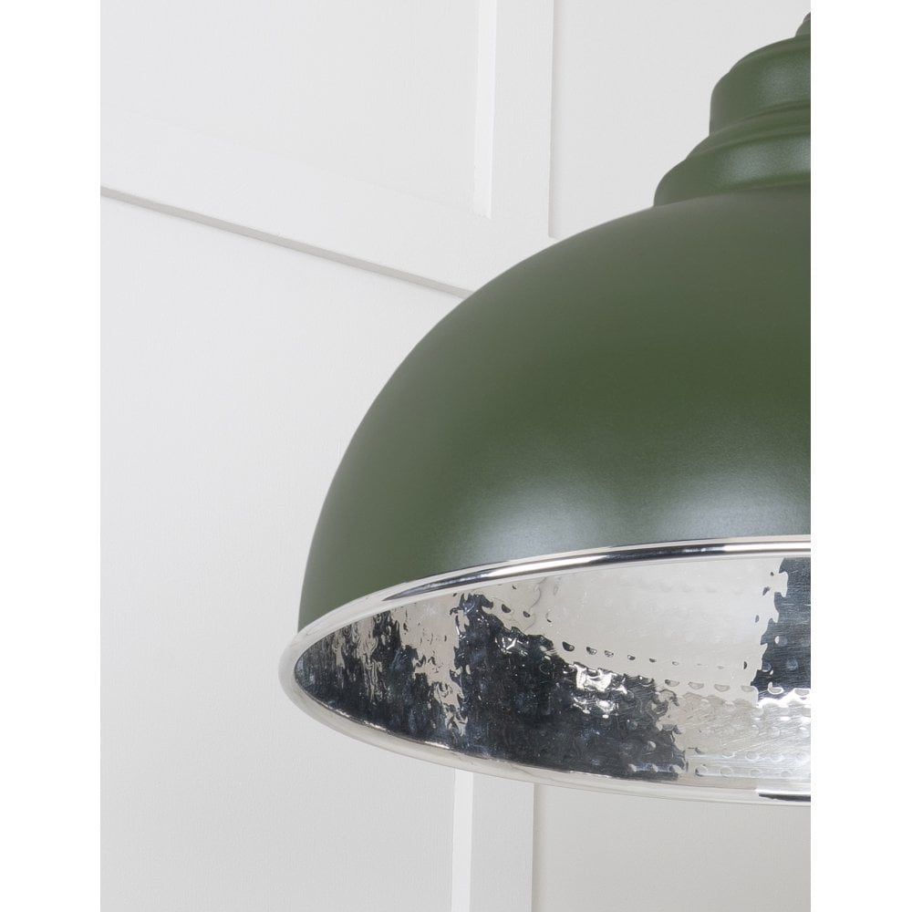 From The Anvil Hammered Nickel Harborne Pendant - Heath (Earthy Green)