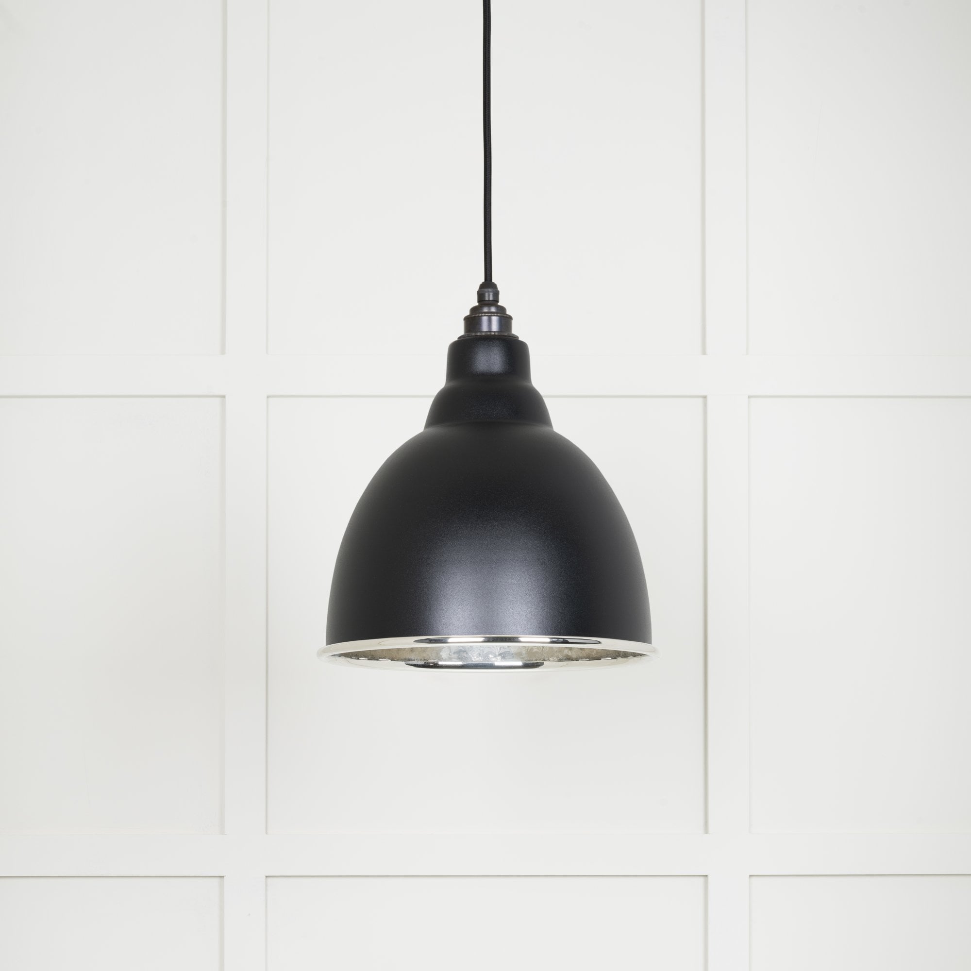 From The Anvil Hammered Nickel Brindley Pendant - Elan Black