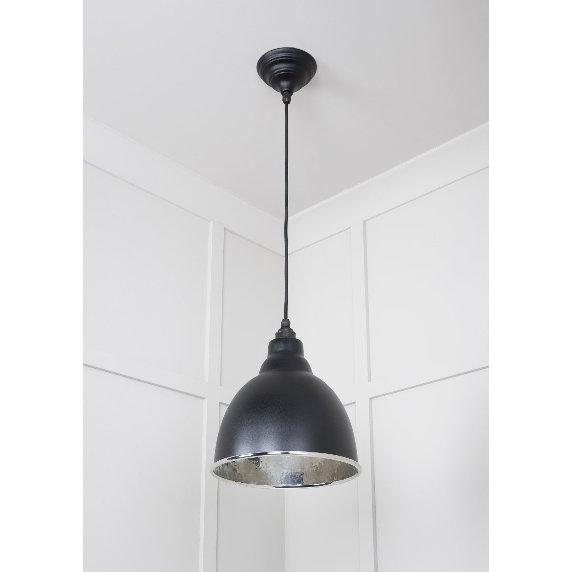 From The Anvil Hammered Nickel Brindley Pendant - Elan Black