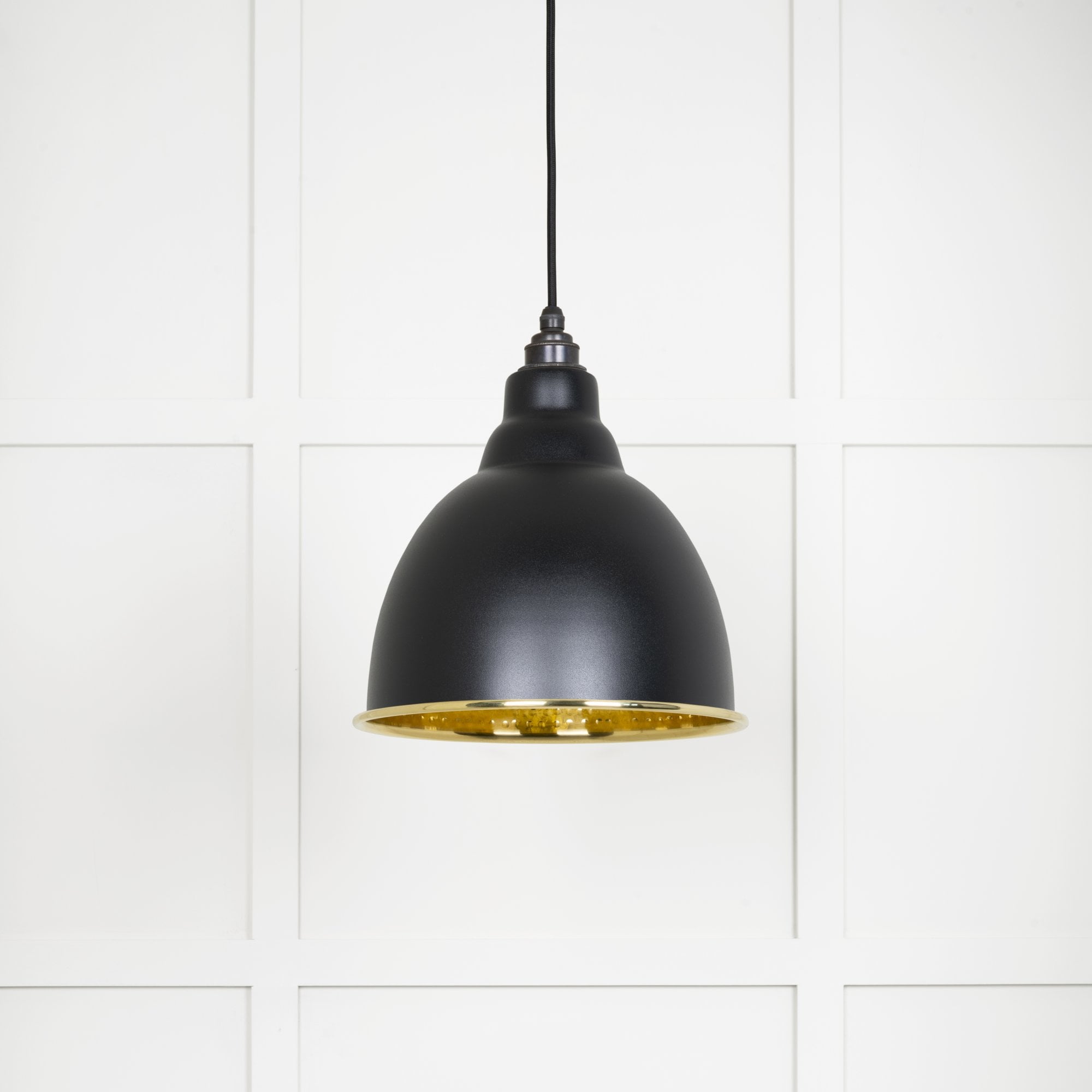 From The Anvil Hammered Brass Brindley Pendant - Elan Black