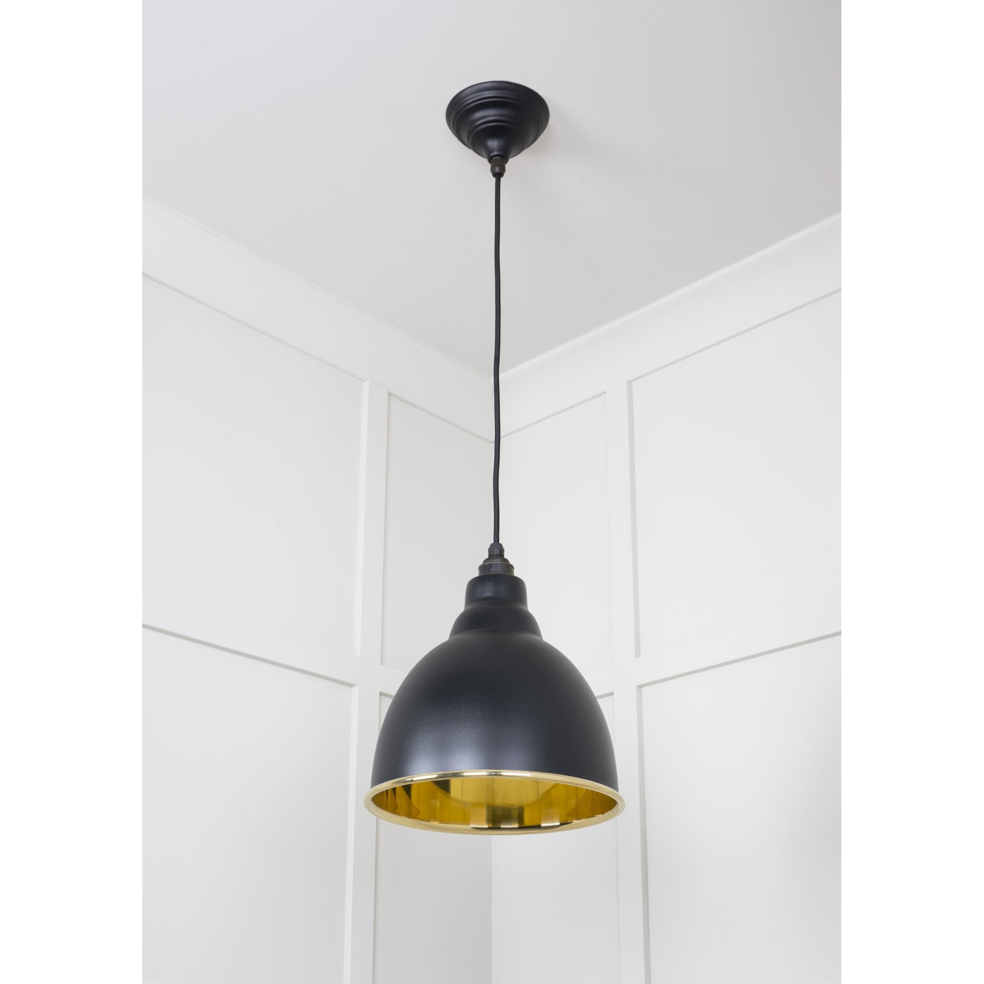 From The Anvil Smooth Brass Brindley Pendant - Elan Black