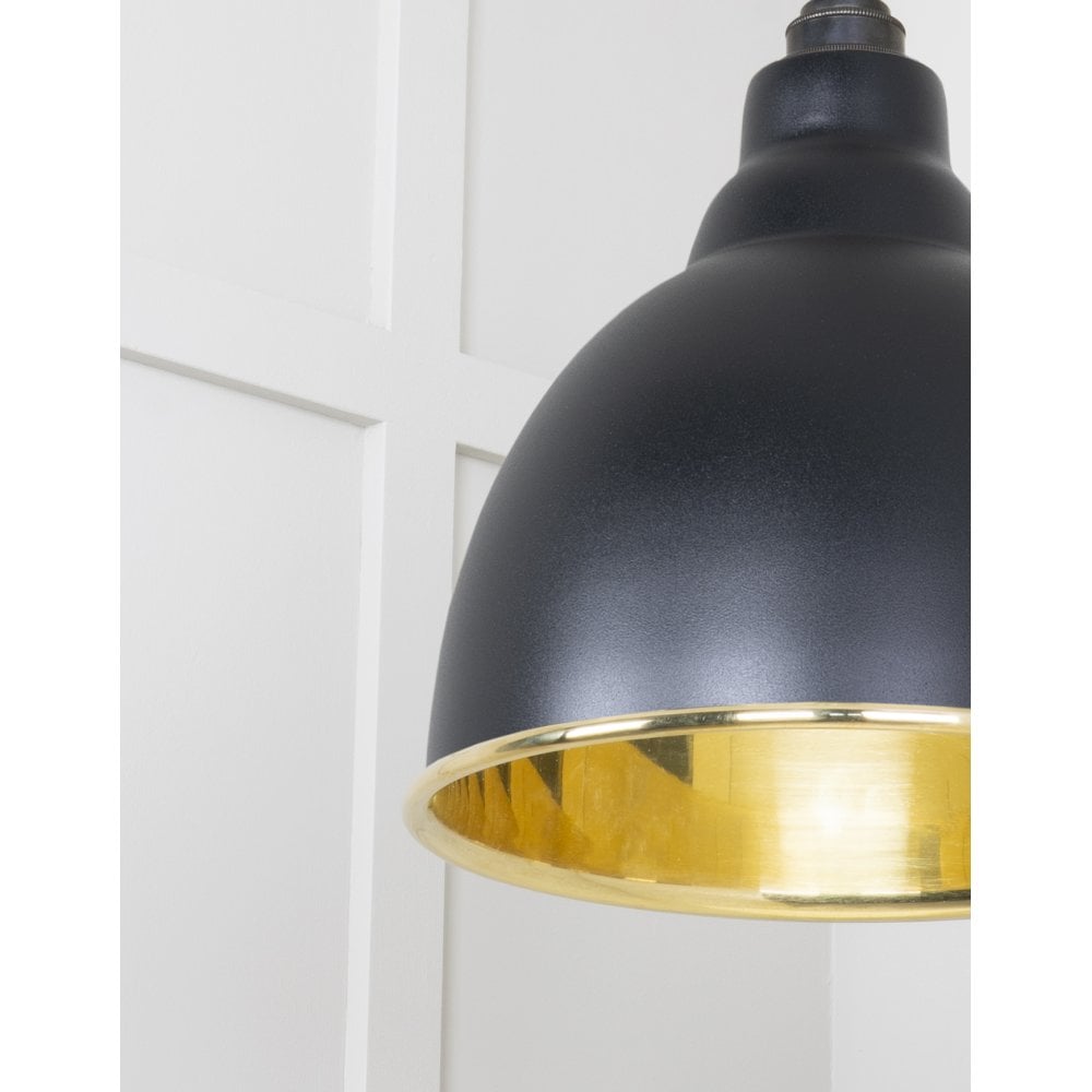 From The Anvil Smooth Brass Brindley Pendant - Elan Black
