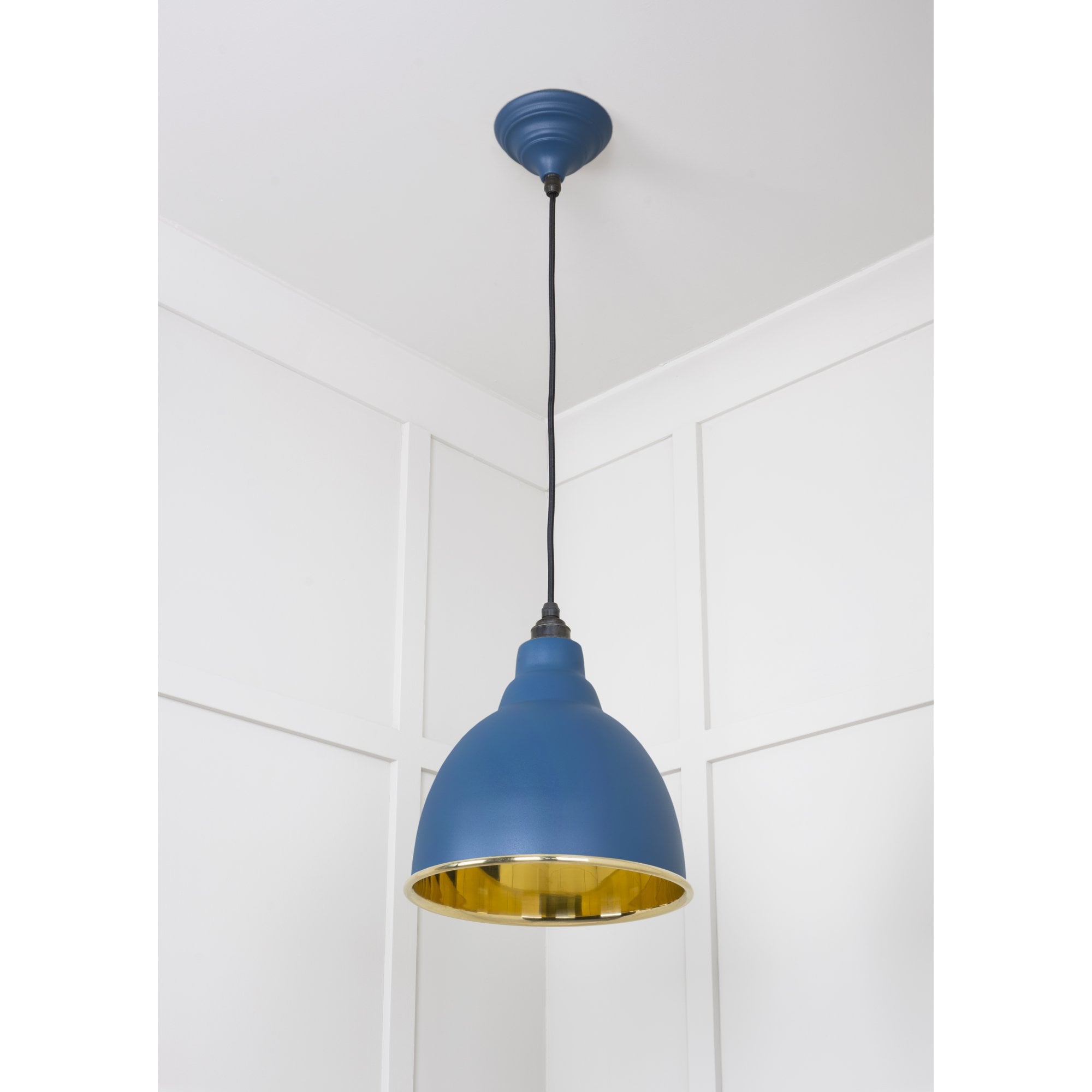 From The Anvil Smooth Brass Brindley Pendant - Upstream (Blue)