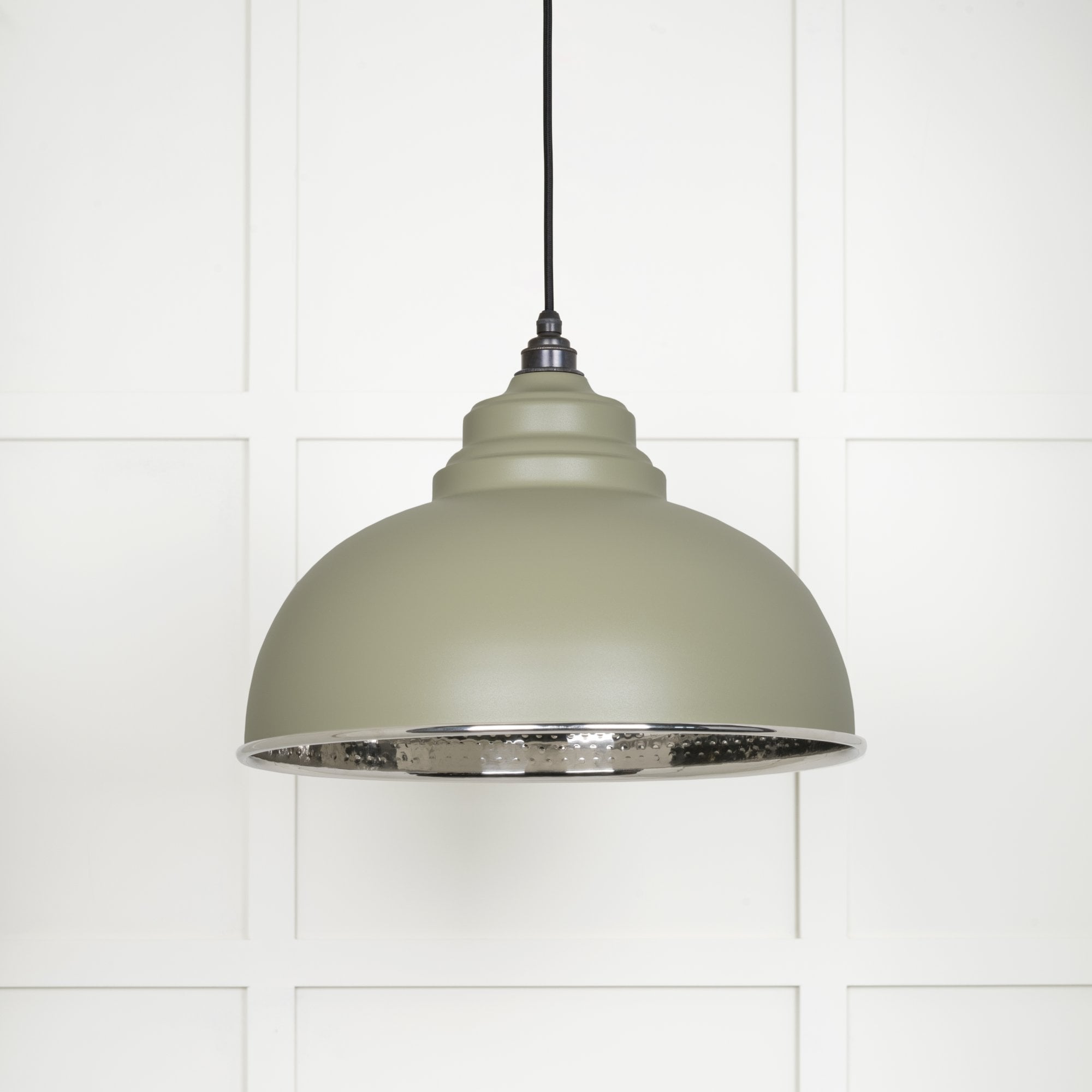 From The Anvil Hammered Nickel Harborne Pendant - Tump (Pale Green)