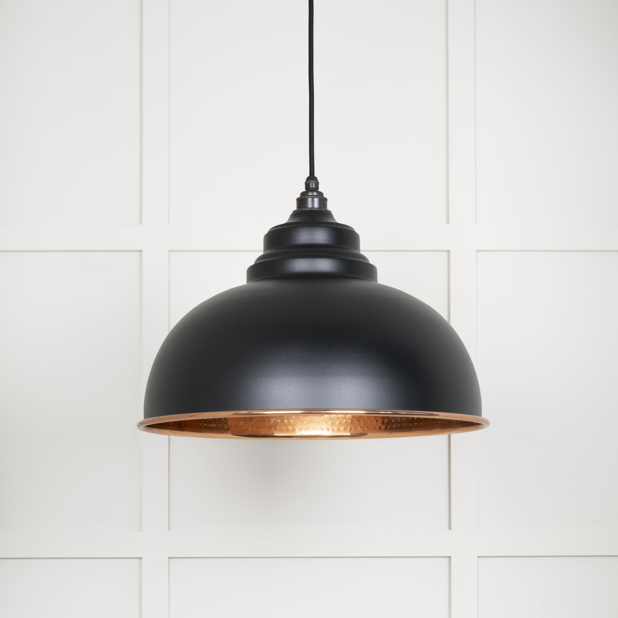 From The Anvil Hammered Copper Harborne Pendant - Elan Black