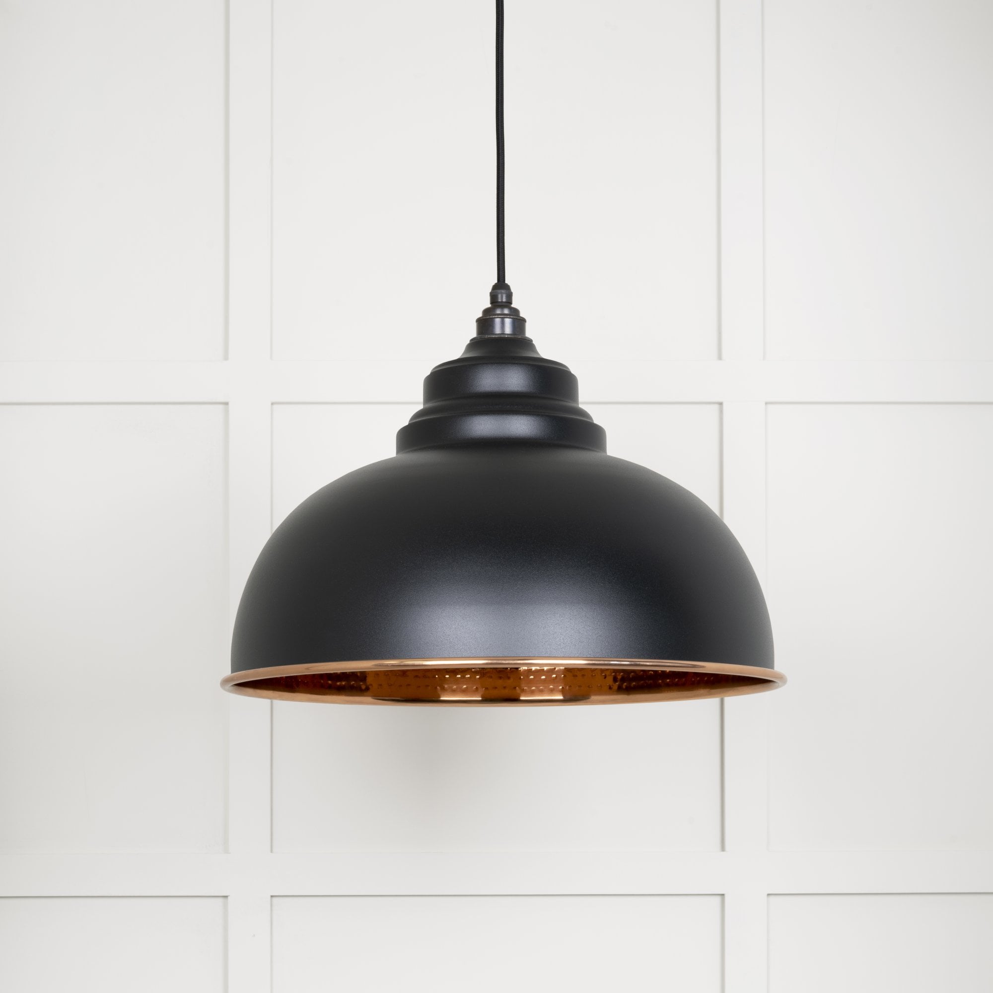 From The Anvil Hammered Copper Harborne Pendant - Elan Black