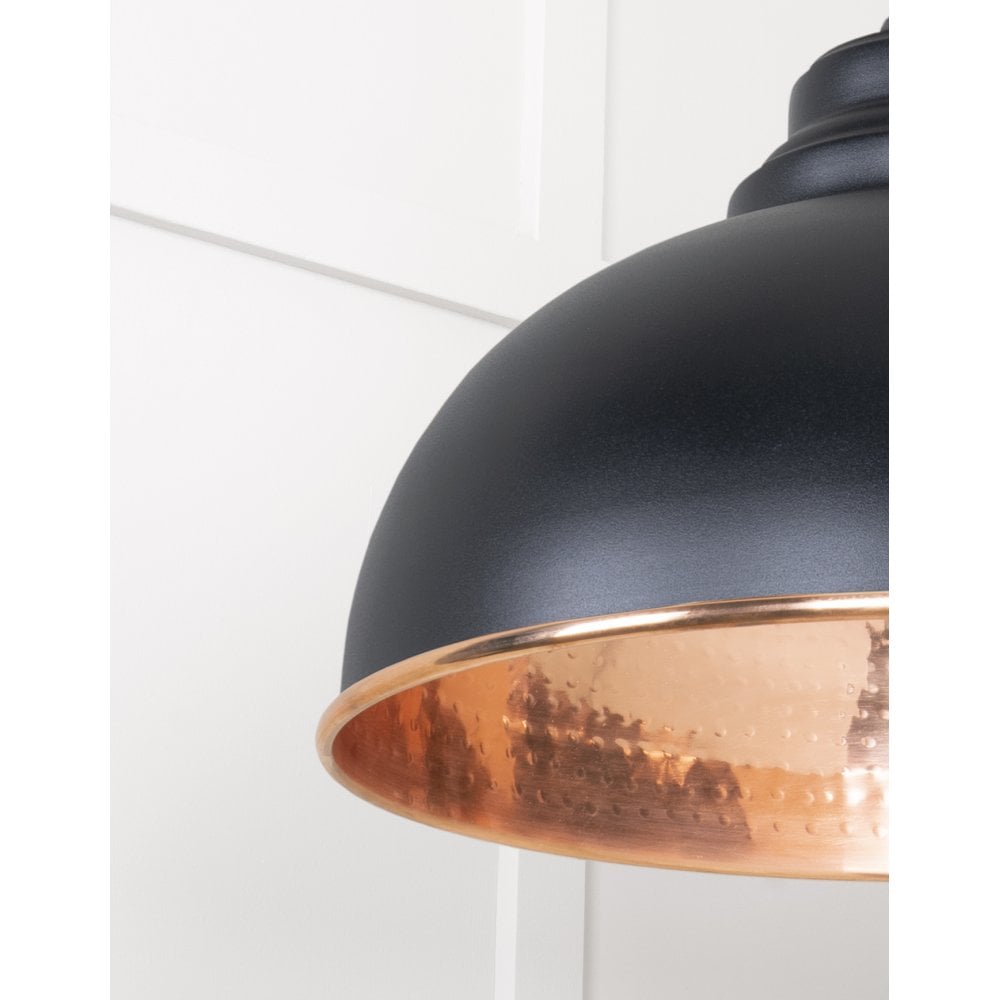From The Anvil Hammered Copper Harborne Pendant - Elan Black