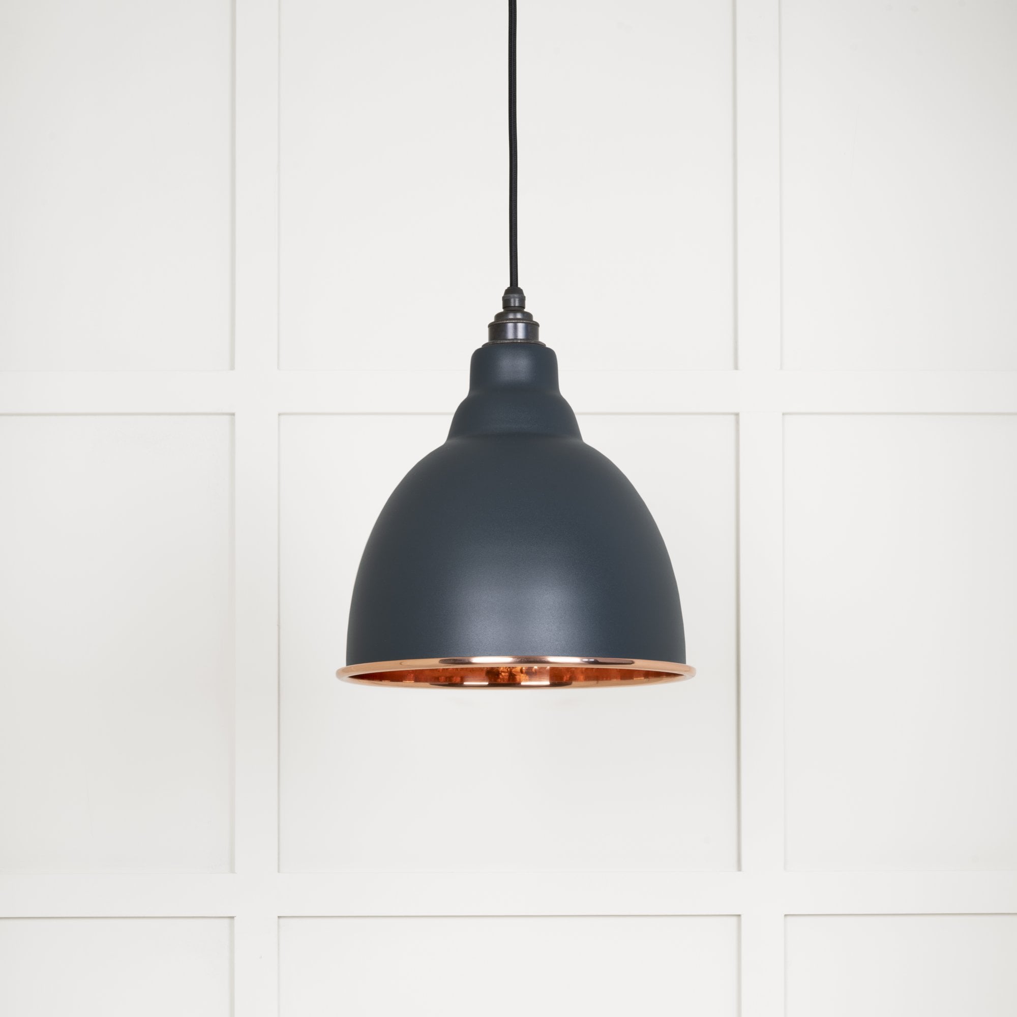 From The Anvil Hammered Copper Brindley Pendant - Soot (Dark Grey)