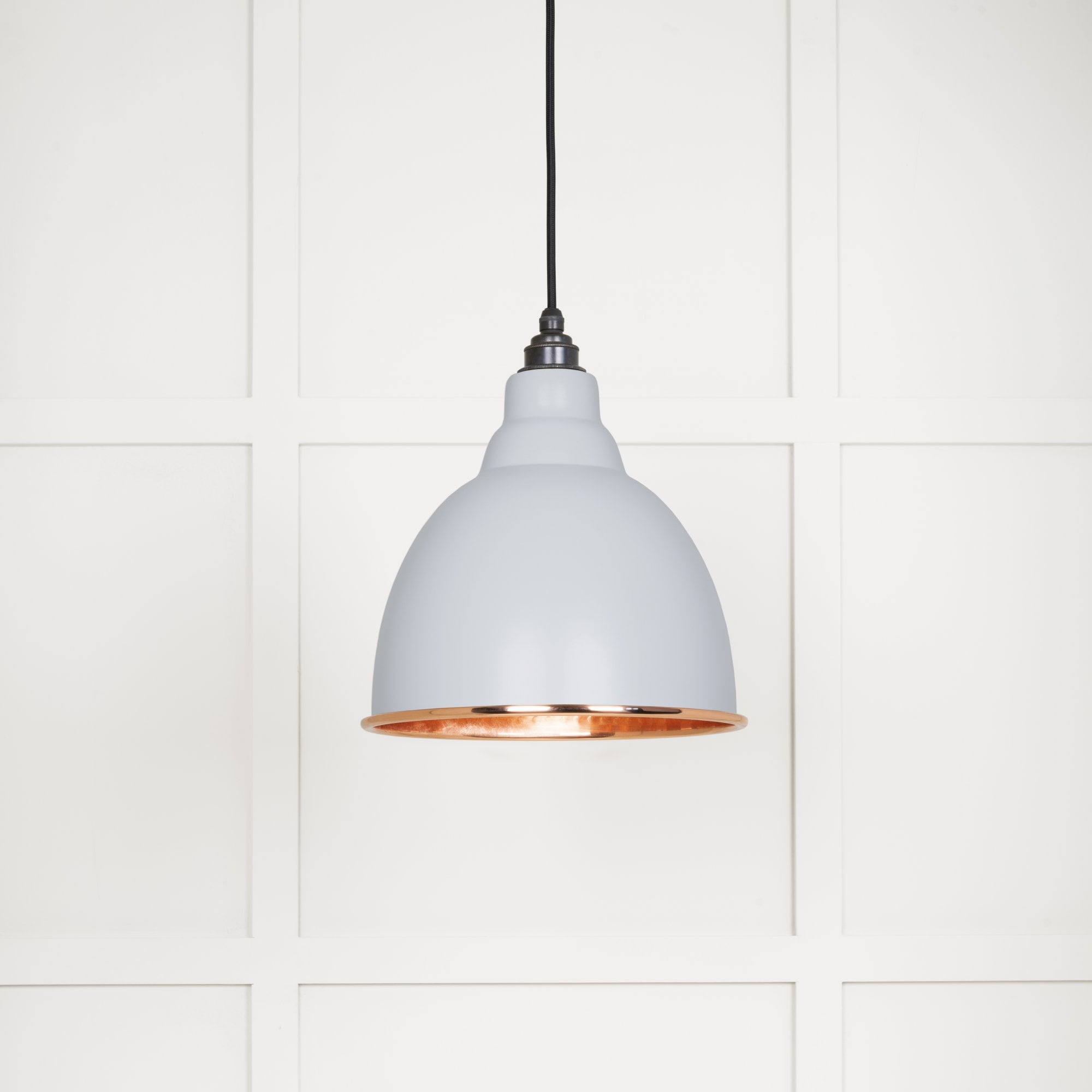 From The Anvil Hammered Copper Brindley Pendant - Birch (Pale Grey)