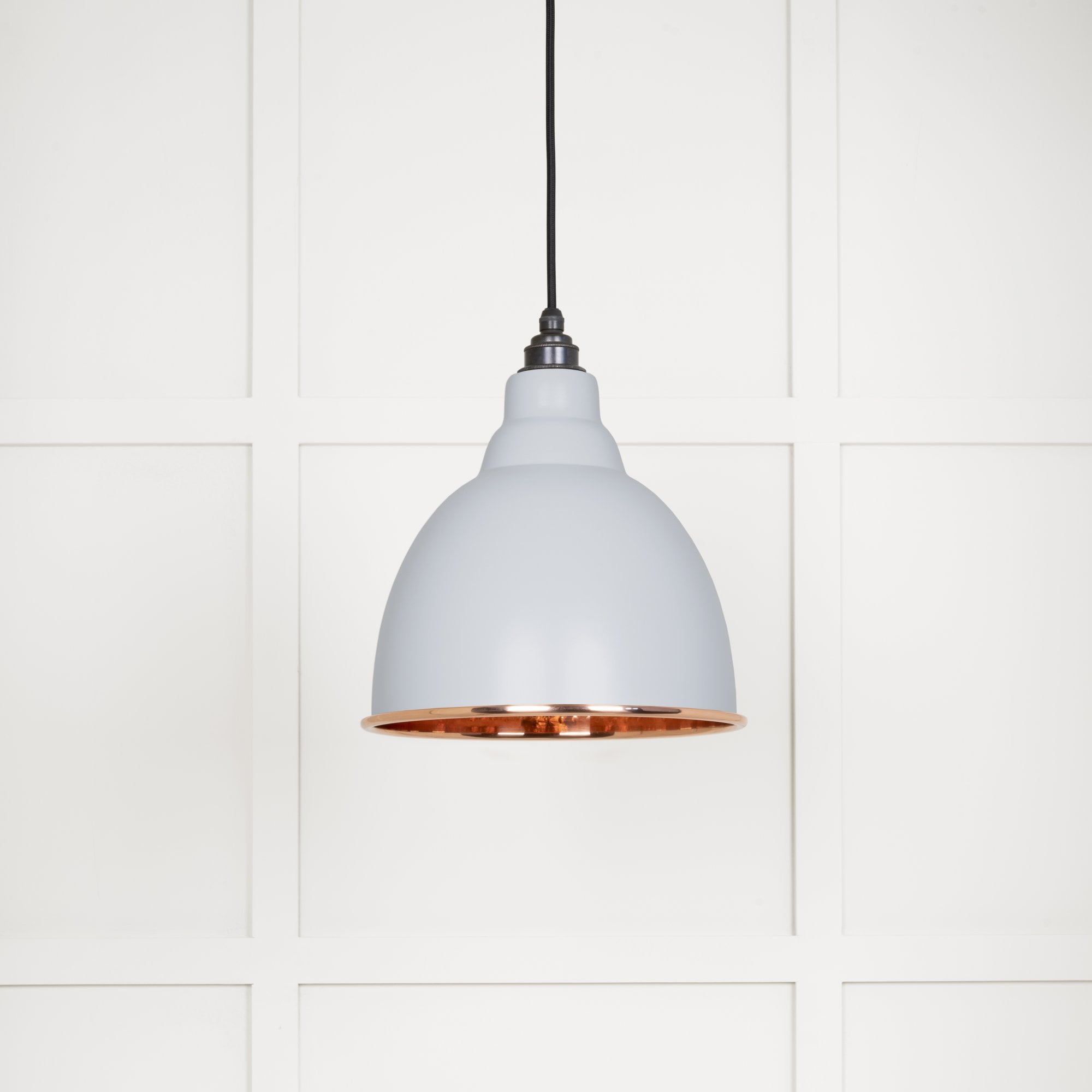 From The Anvil Hammered Copper Brindley Pendant - Birch (Pale Grey)