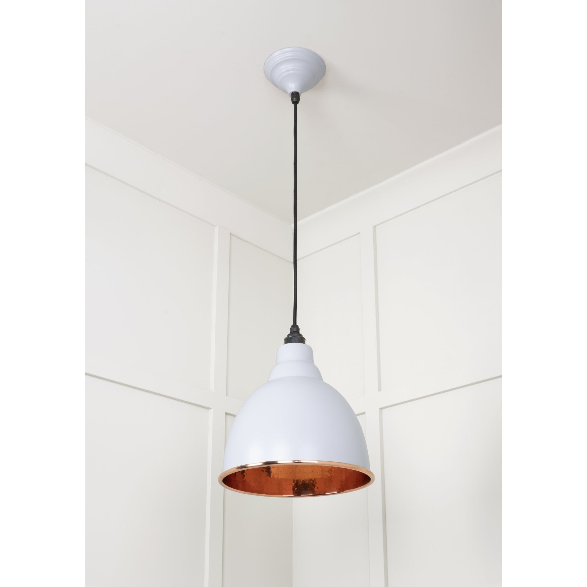 From The Anvil Hammered Copper Brindley Pendant - Birch (Pale Grey)