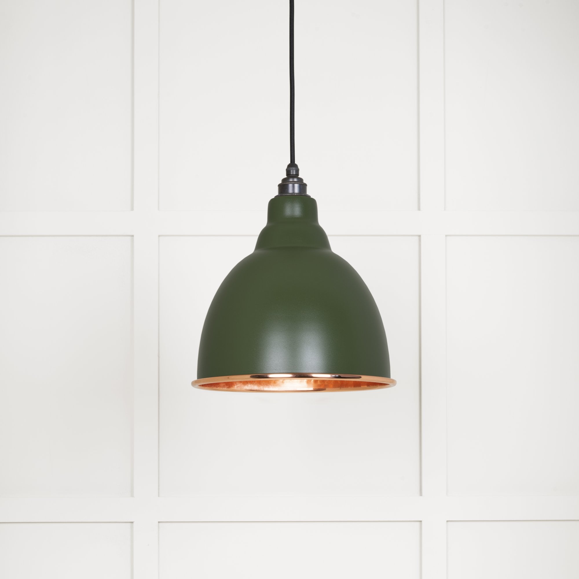 From The Anvil Hammered Copper Brindley Pendant - Heath (Earthy Green)
