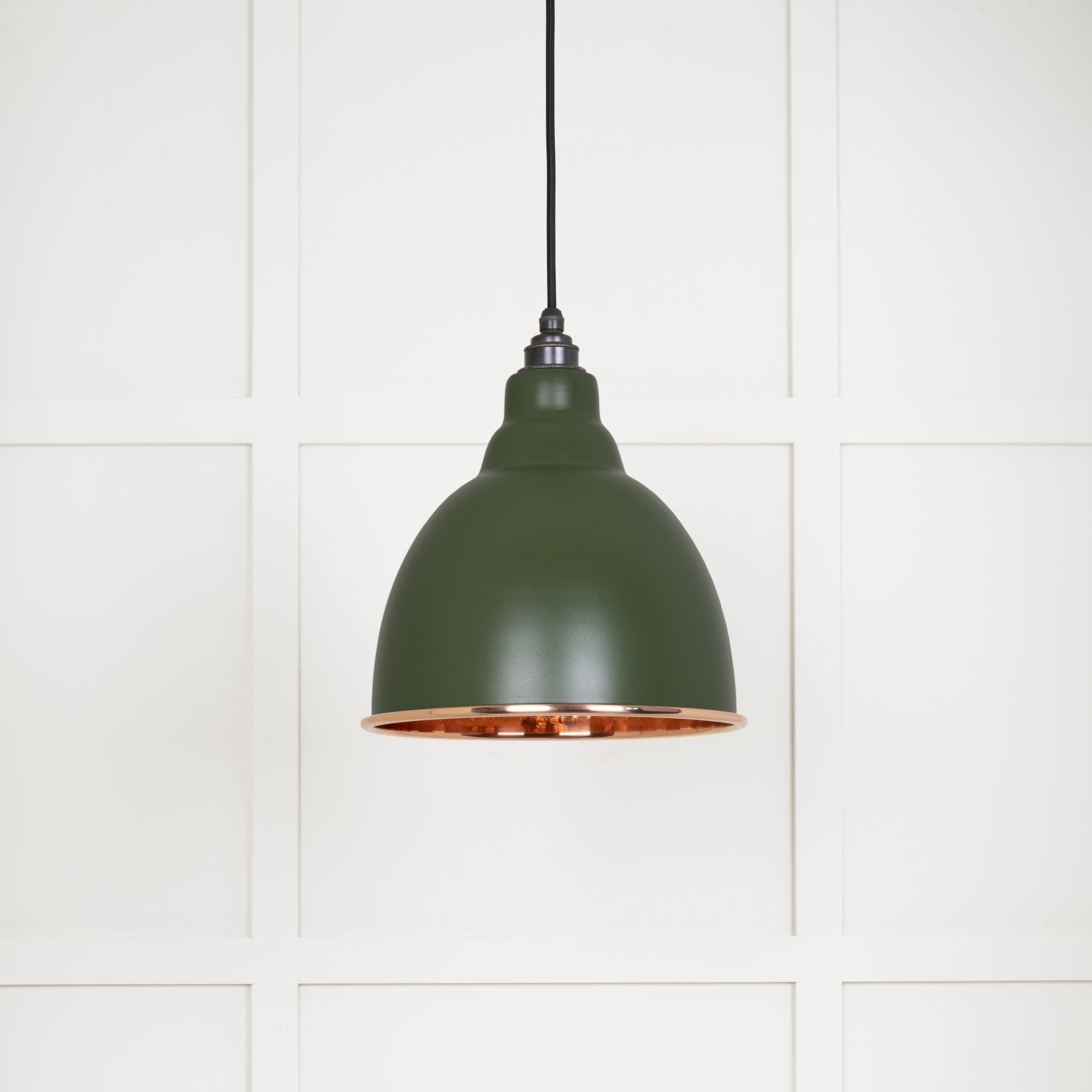 From The Anvil Hammered Copper Brindley Pendant - Heath (Earthy Green)