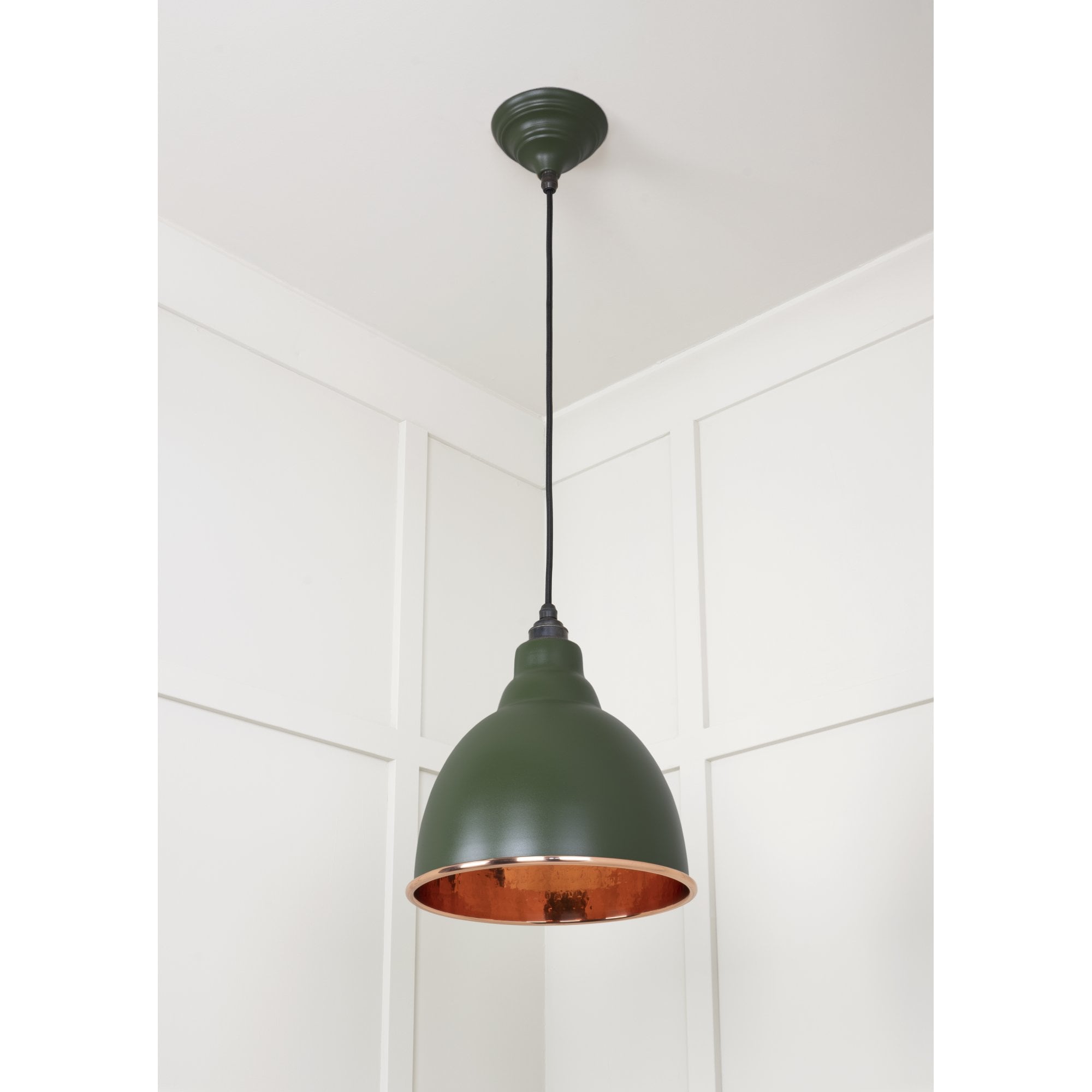 From The Anvil Hammered Copper Brindley Pendant - Heath (Earthy Green)