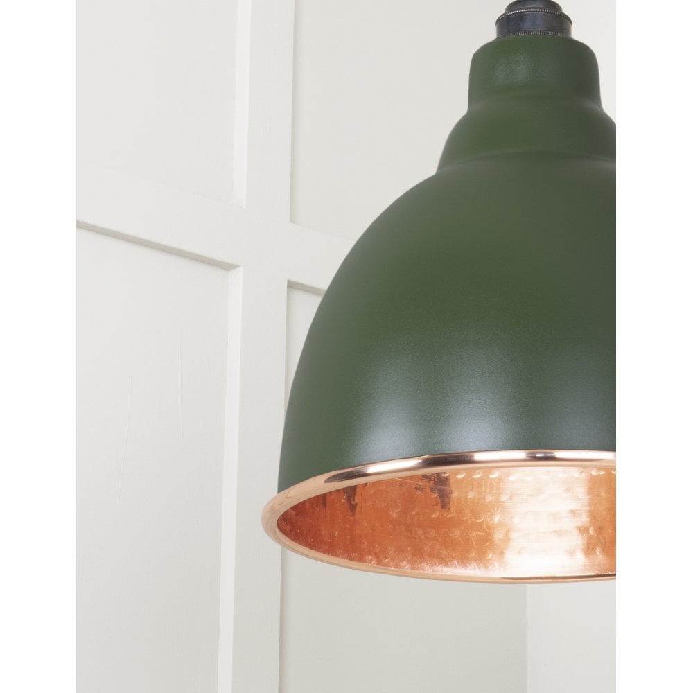 From The Anvil Hammered Copper Brindley Pendant - Heath (Earthy Green)