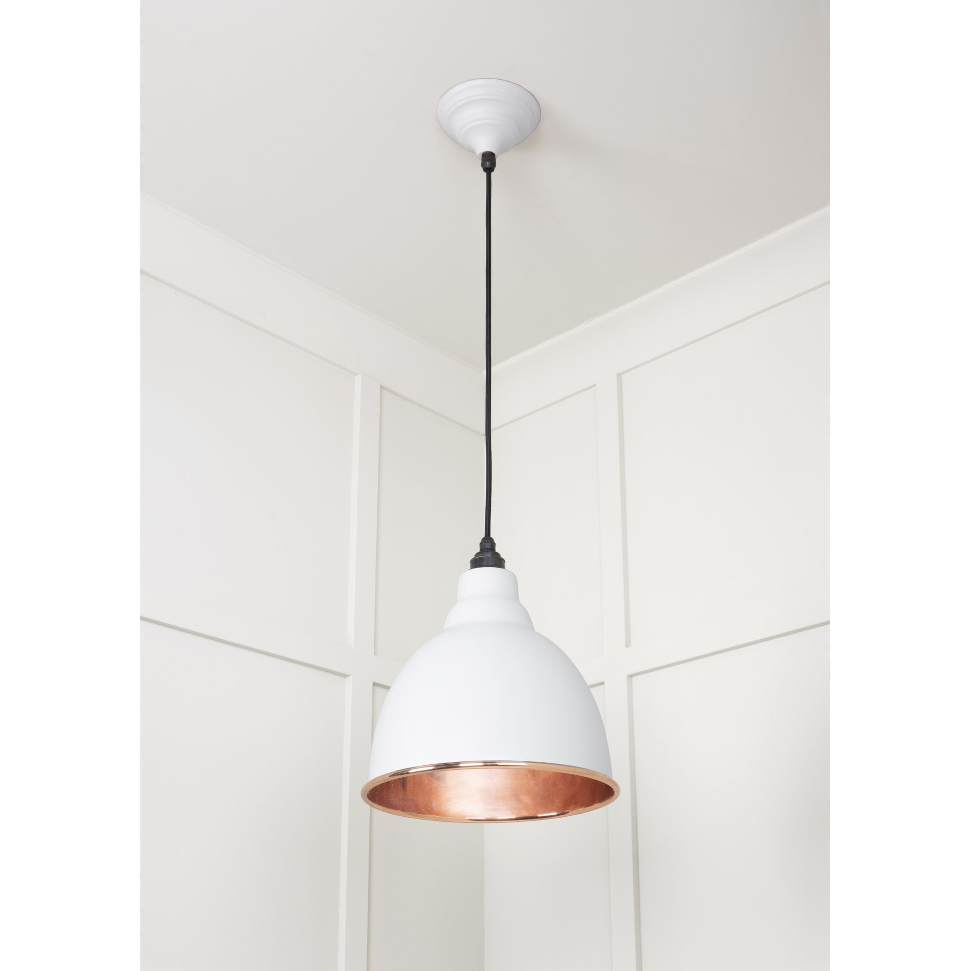 From The Anvil Smooth Copper Brindley Pendant - Flock (Matt White)