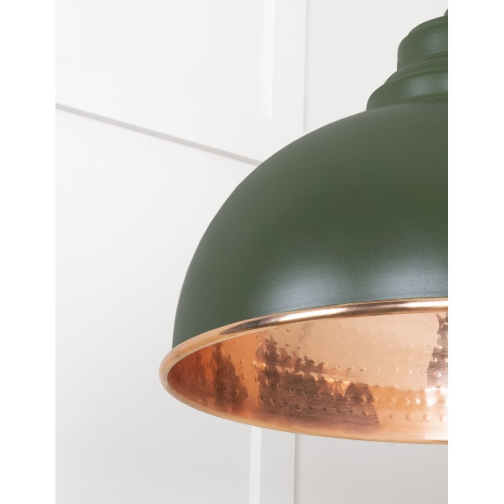 From The Anvil Hammered Copper Harborne Pendant - Heath (Earthy Green)