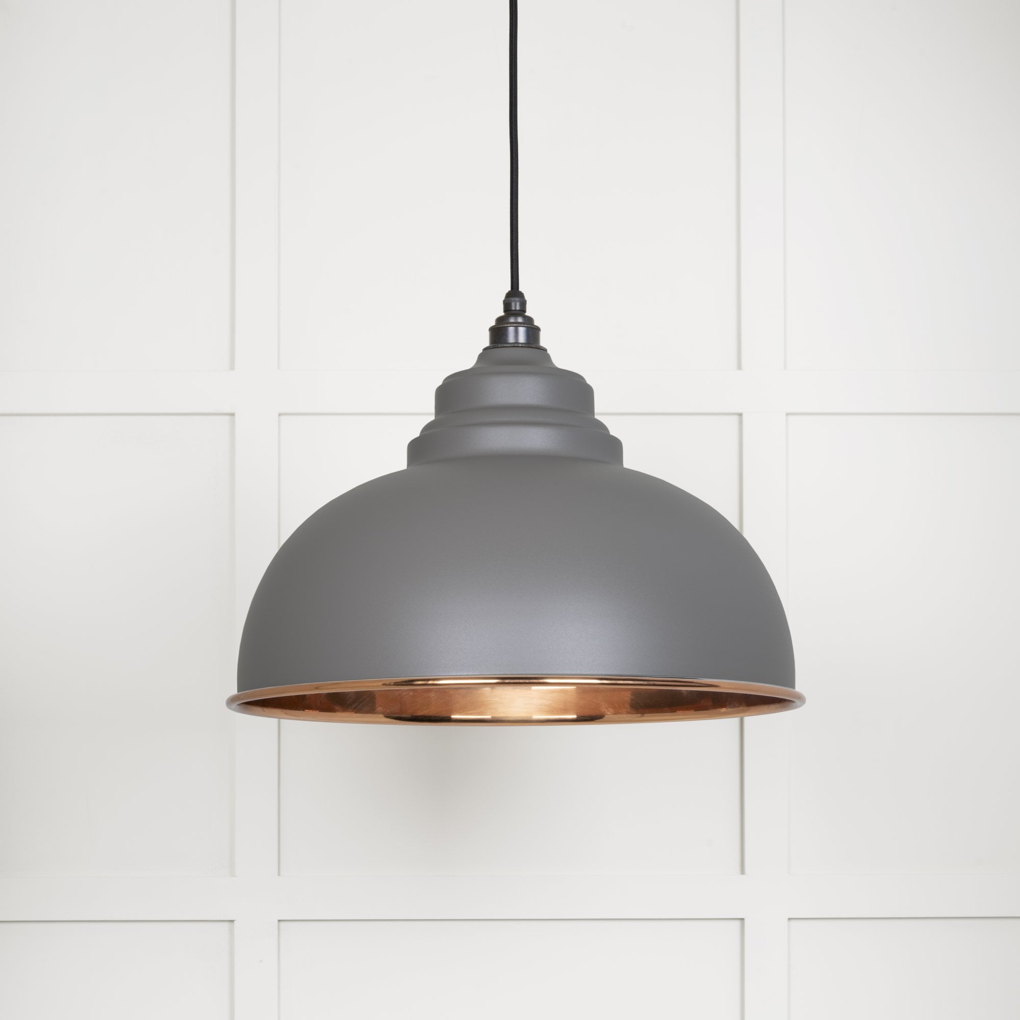 From The Anvil Smooth Copper Harborne Pendant - Bluff (Warm Grey)