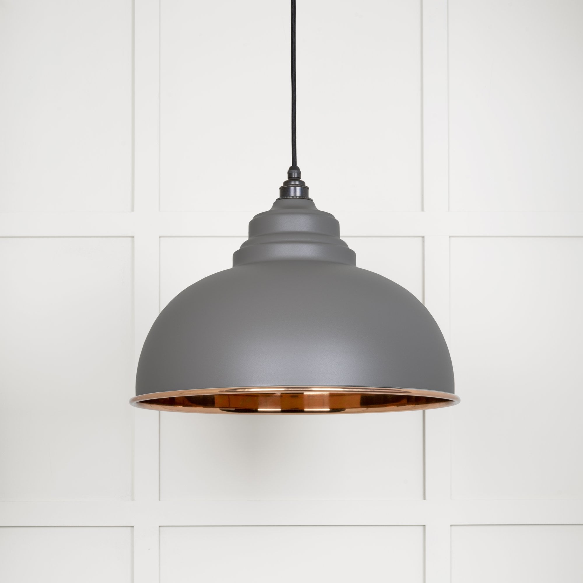 From The Anvil Smooth Copper Harborne Pendant - Bluff (Warm Grey)