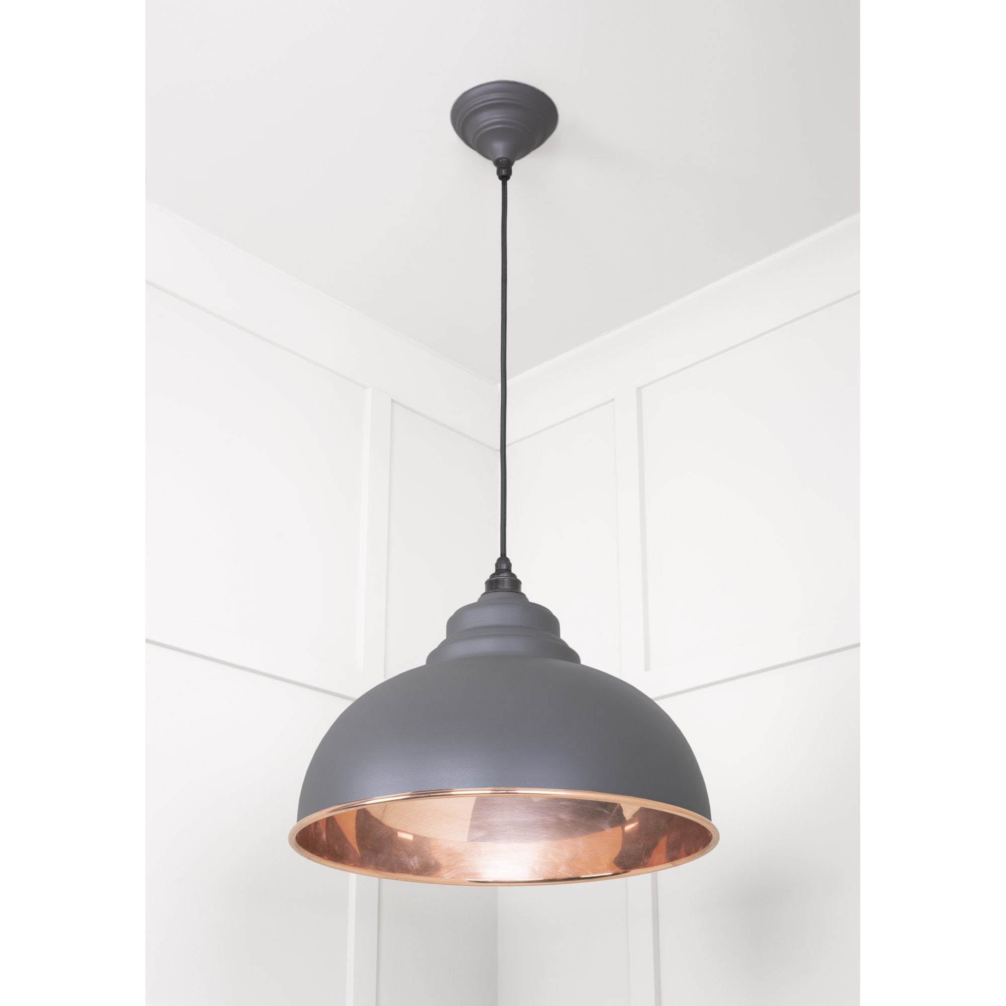 From The Anvil Smooth Copper Harborne Pendant - Bluff (Warm Grey)