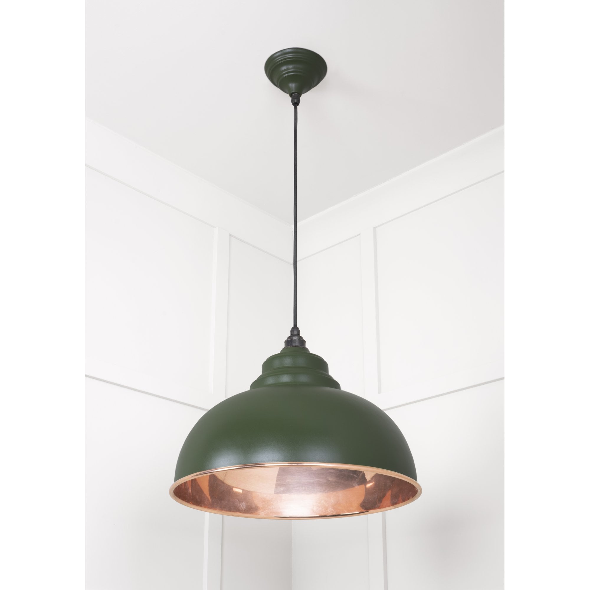 From The Anvil Smooth Copper Harborne Pendant - Heath (Earthy Green)