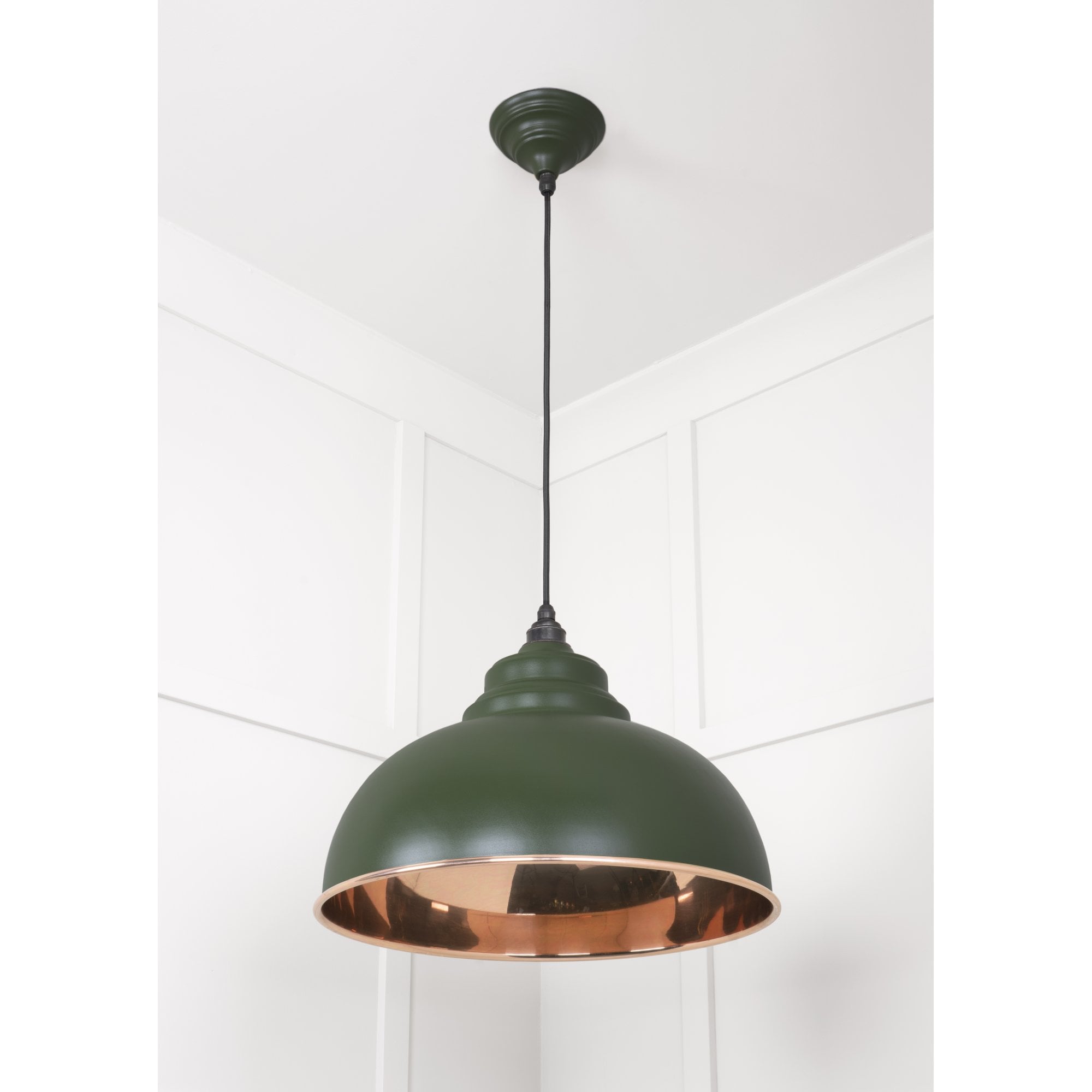 From The Anvil Smooth Copper Harborne Pendant - Heath (Earthy Green)