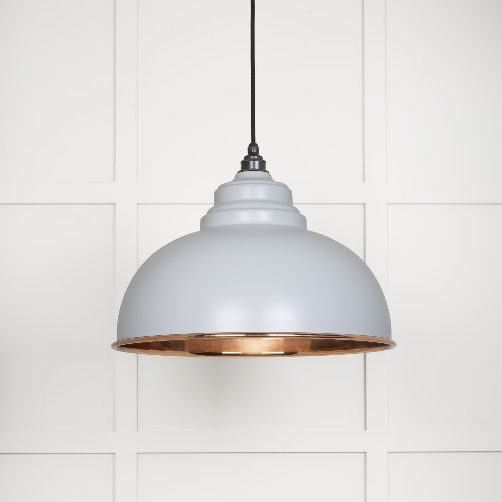 From The Anvil Smooth Copper Harborne Pendant - Birch (Pale Grey)