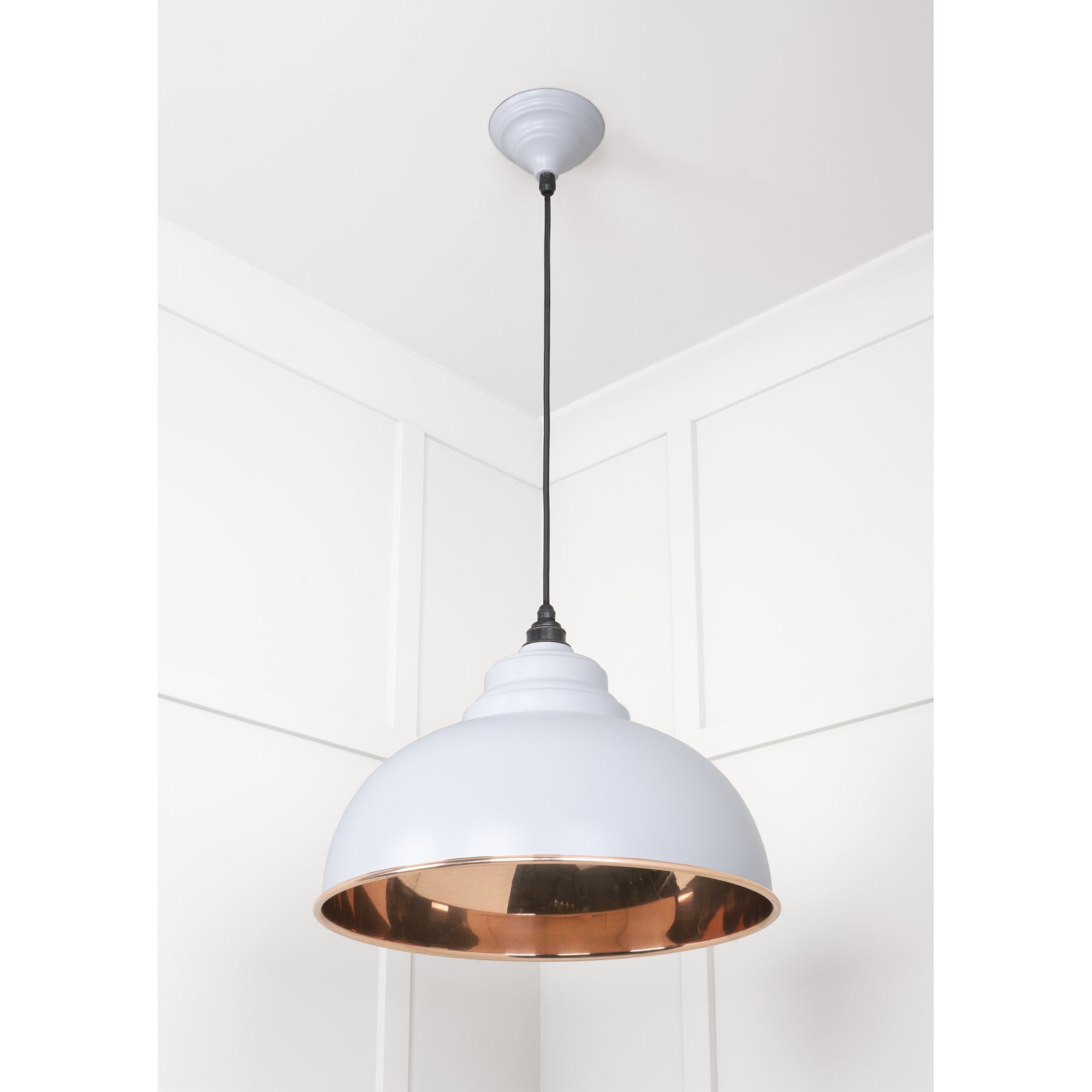 From The Anvil Smooth Copper Harborne Pendant - Birch (Pale Grey)