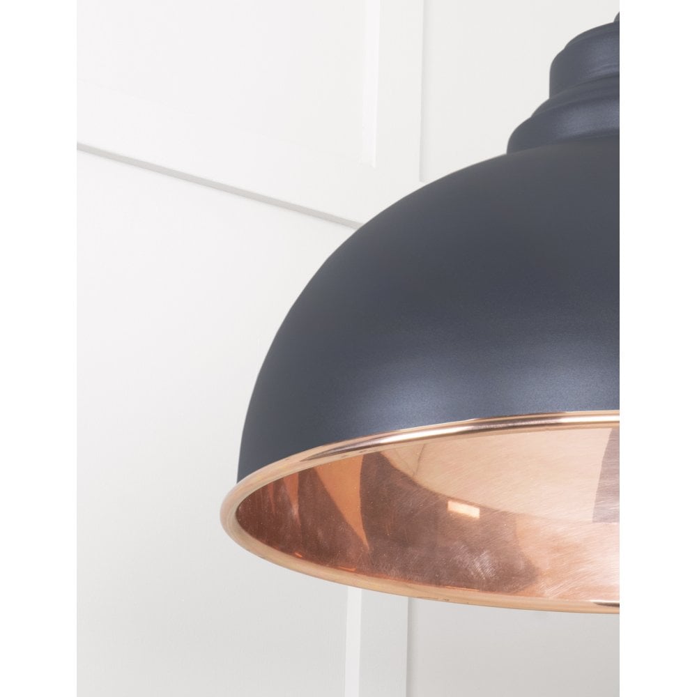 From The Anvil Smooth Copper Harborne Pendant - Slate (Mid Grey)