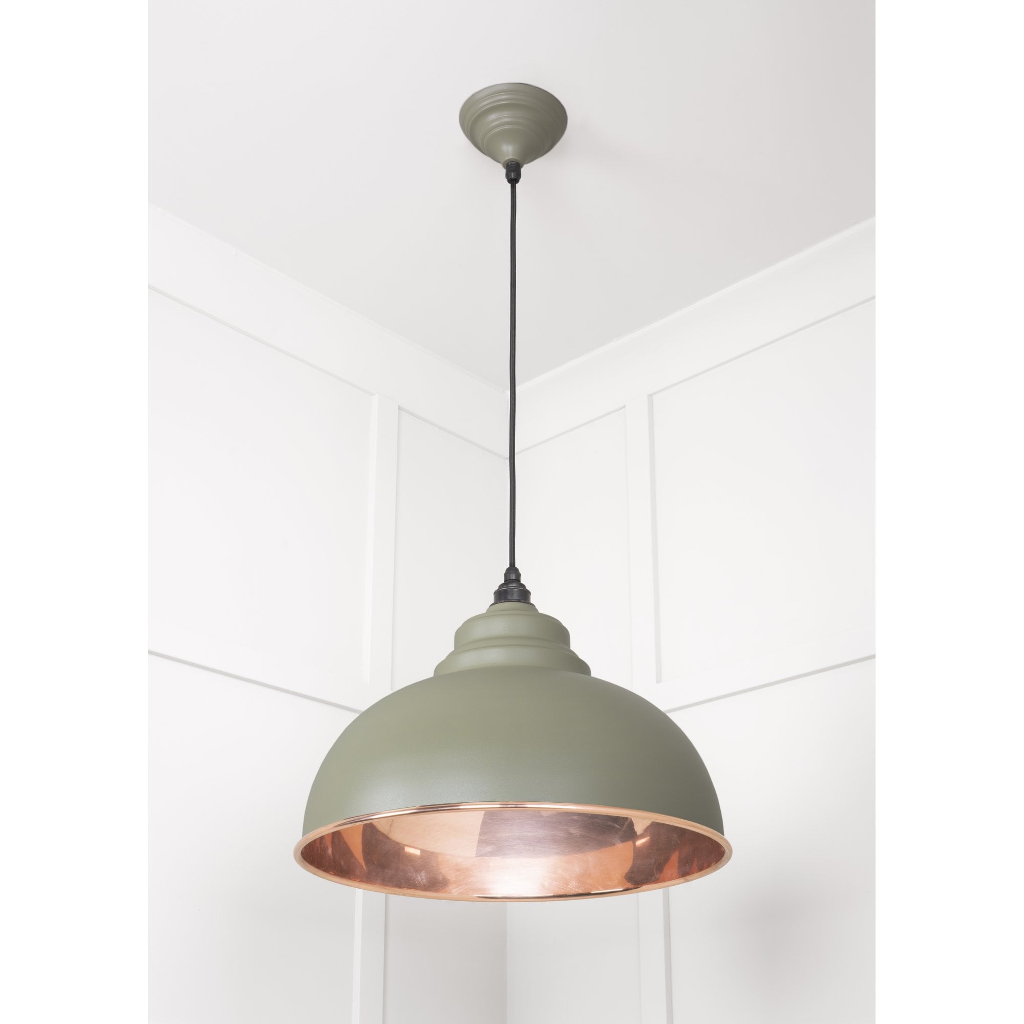From The Anvil Smooth Copper Harborne Pendant - Tump (Pale Green)