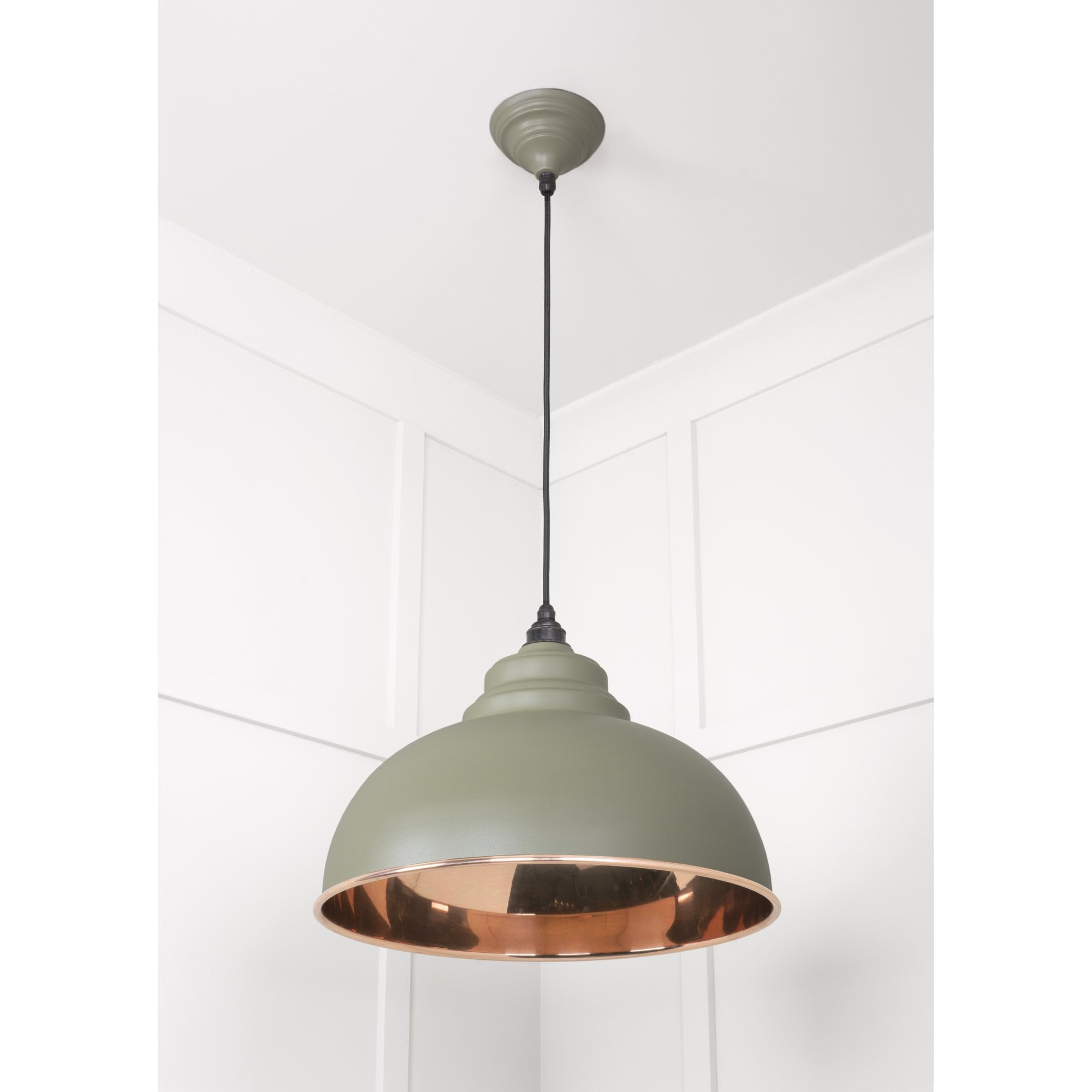 From The Anvil Smooth Copper Harborne Pendant - Tump (Pale Green)