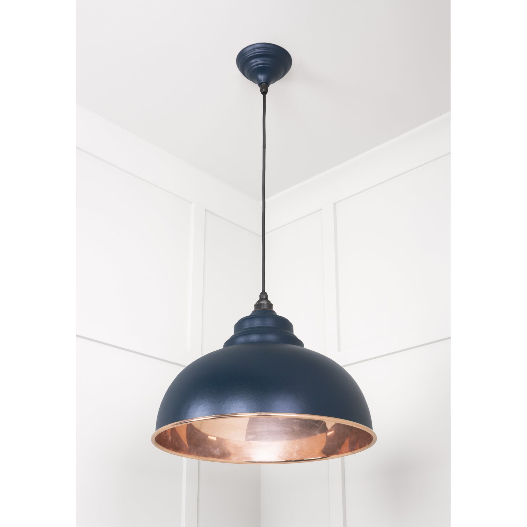 From The Anvil Smooth Copper Harborne Pendant - Dusk (Dark Blue/Grey)