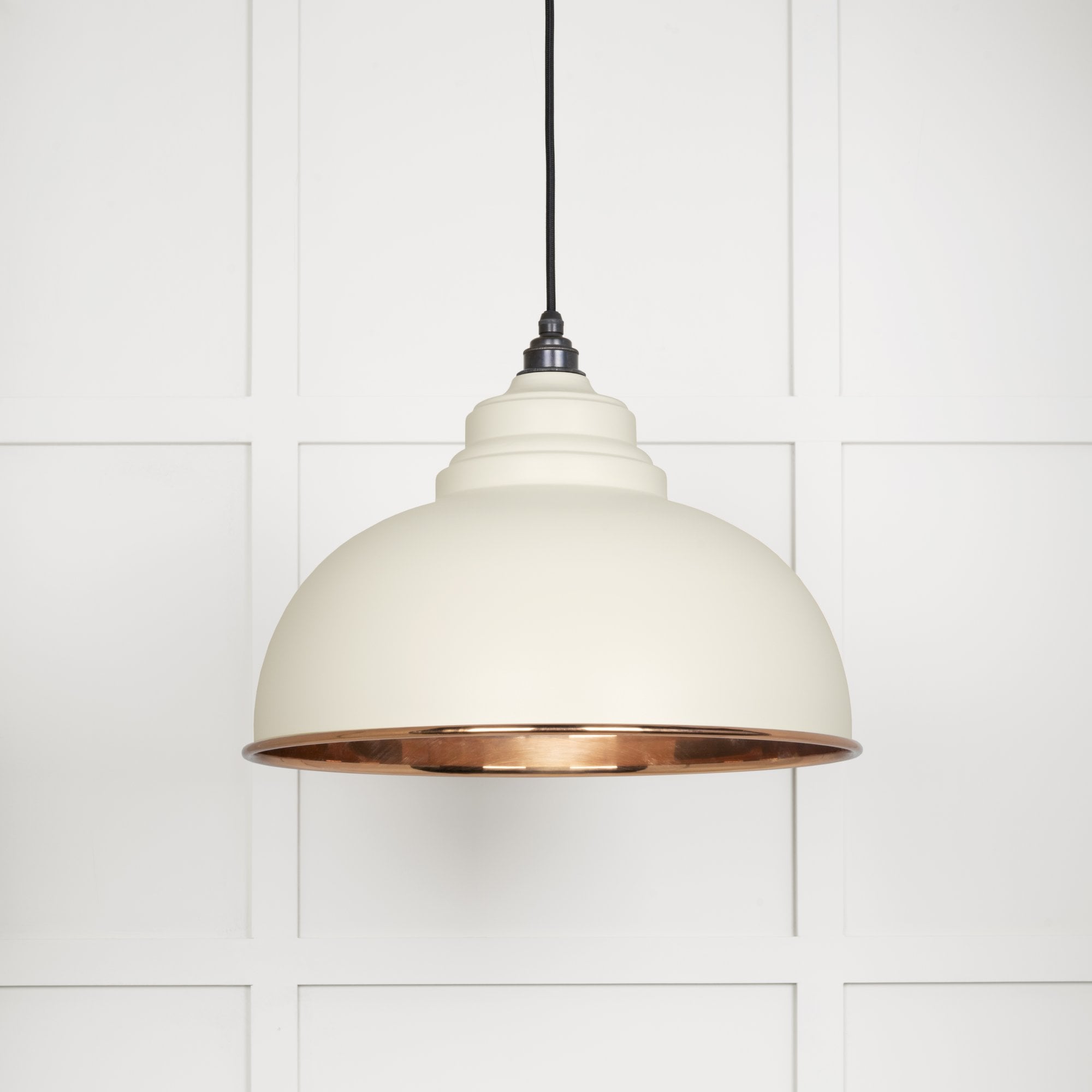 From The Anvil Smooth Copper Harborne Pendant - Teasel (Off White/Cream)