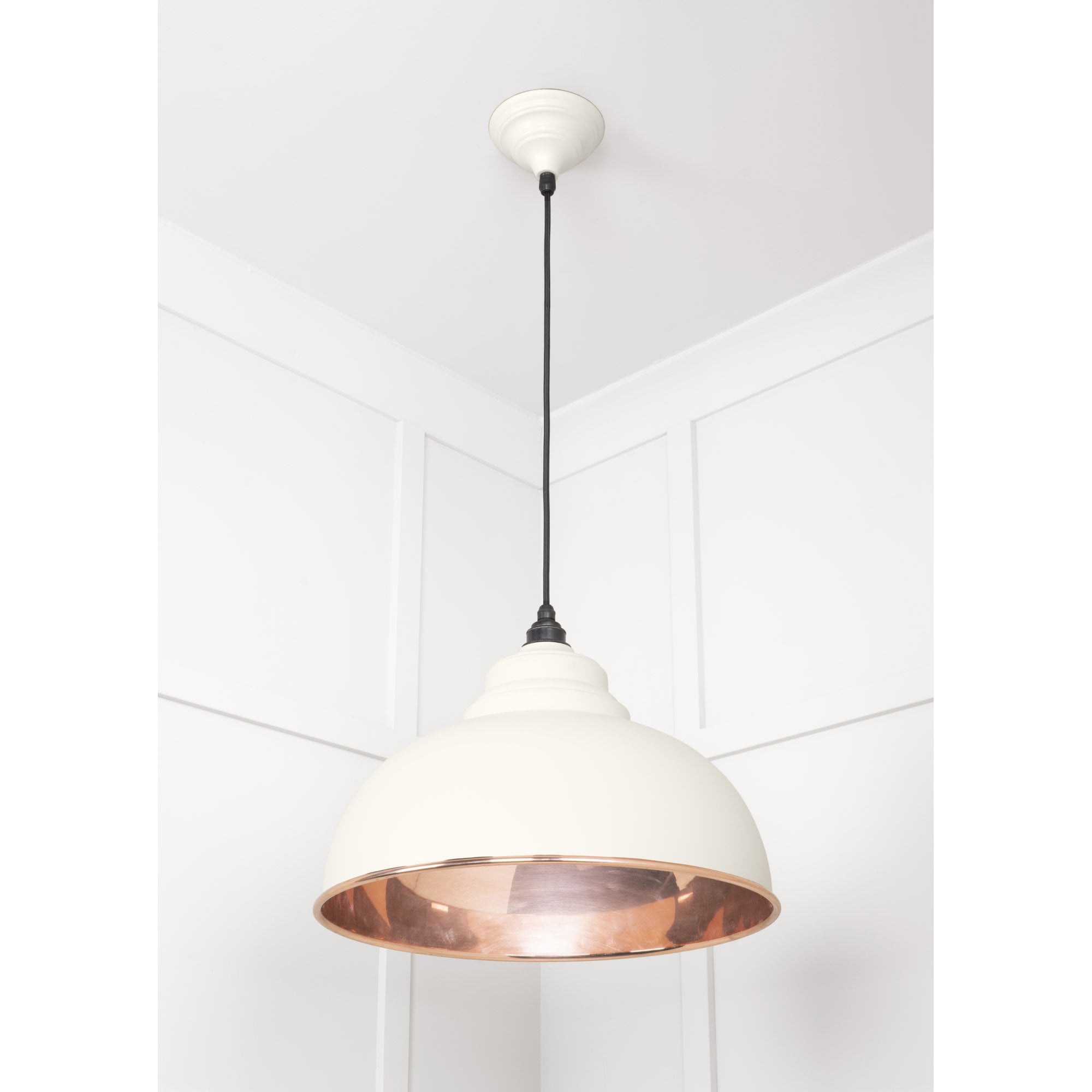 From The Anvil Smooth Copper Harborne Pendant - Teasel (Off White/Cream)