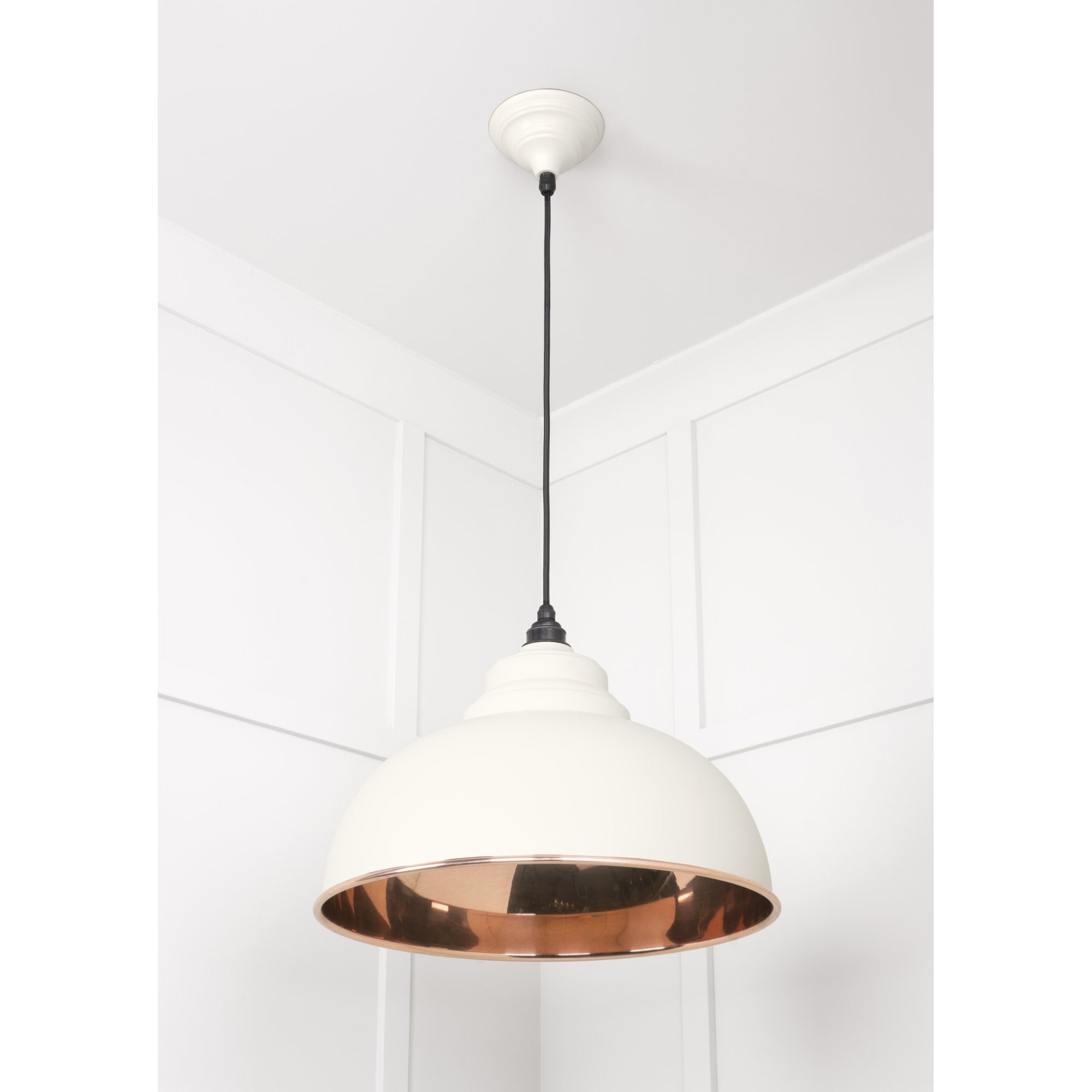 From The Anvil Smooth Copper Harborne Pendant - Teasel (Off White/Cream)
