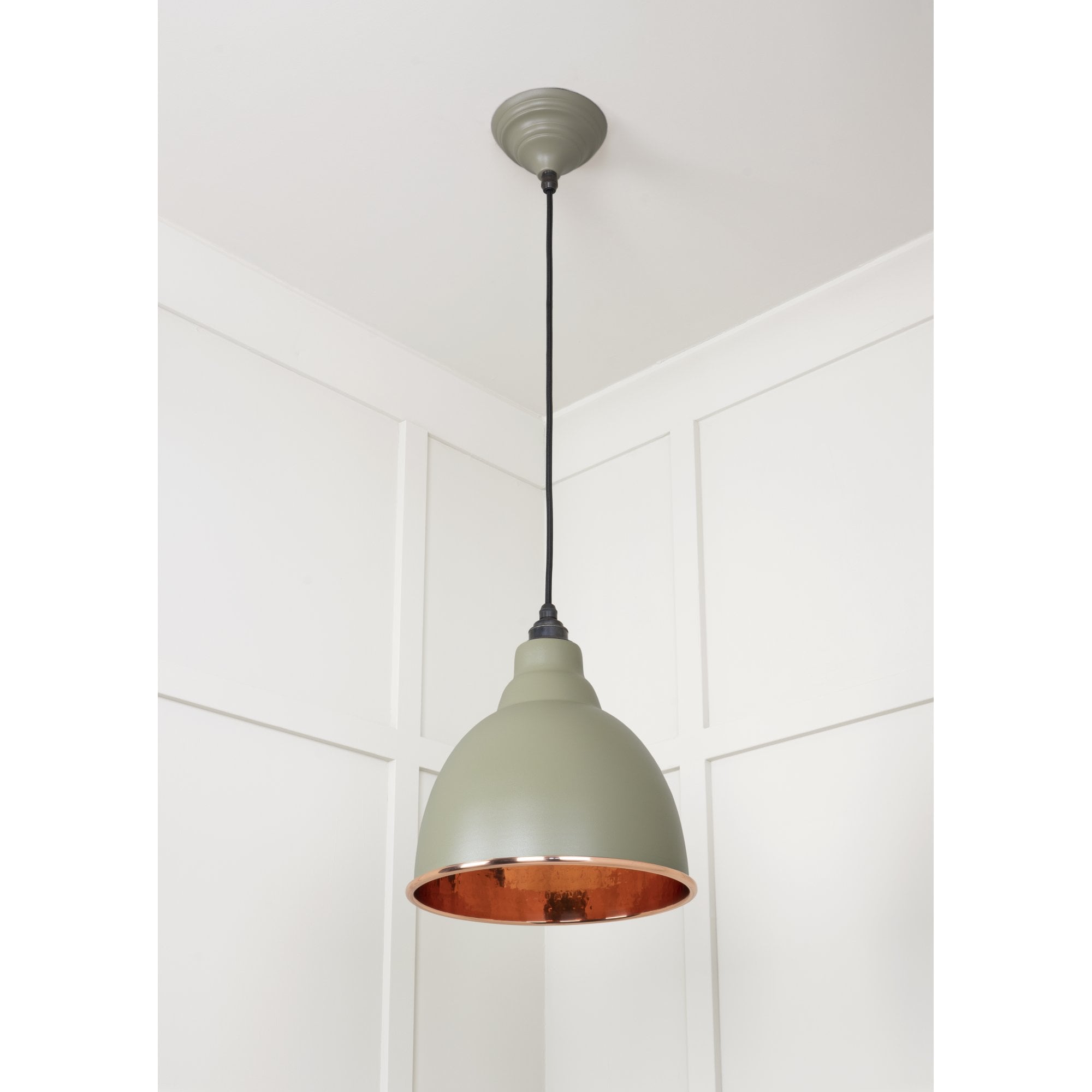 From The Anvil Hammered Copper Brindley Pendant - Tump (Pale Green)