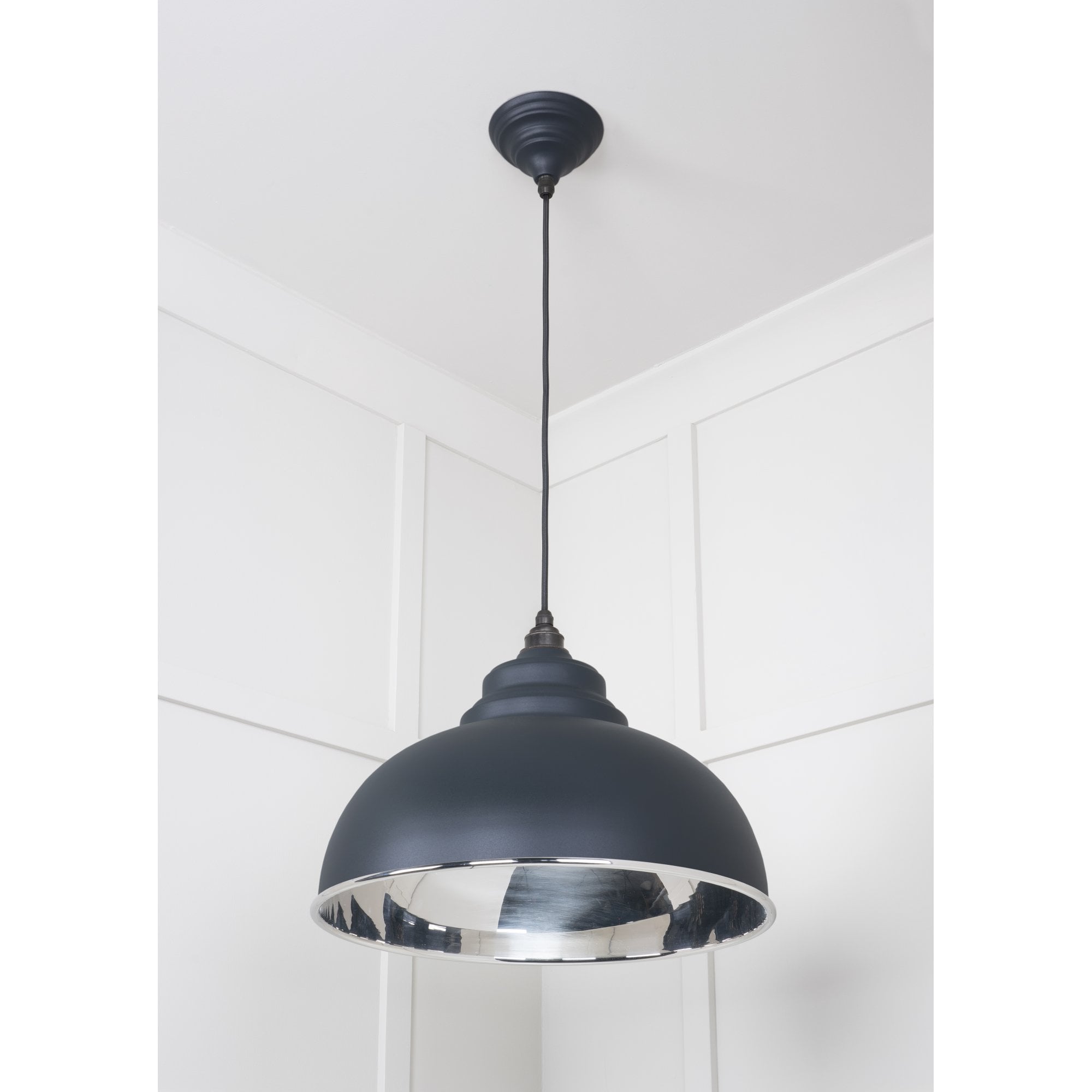 From The Anvil Smooth Nickel Harborne Pendant - Soot (Dark Grey)