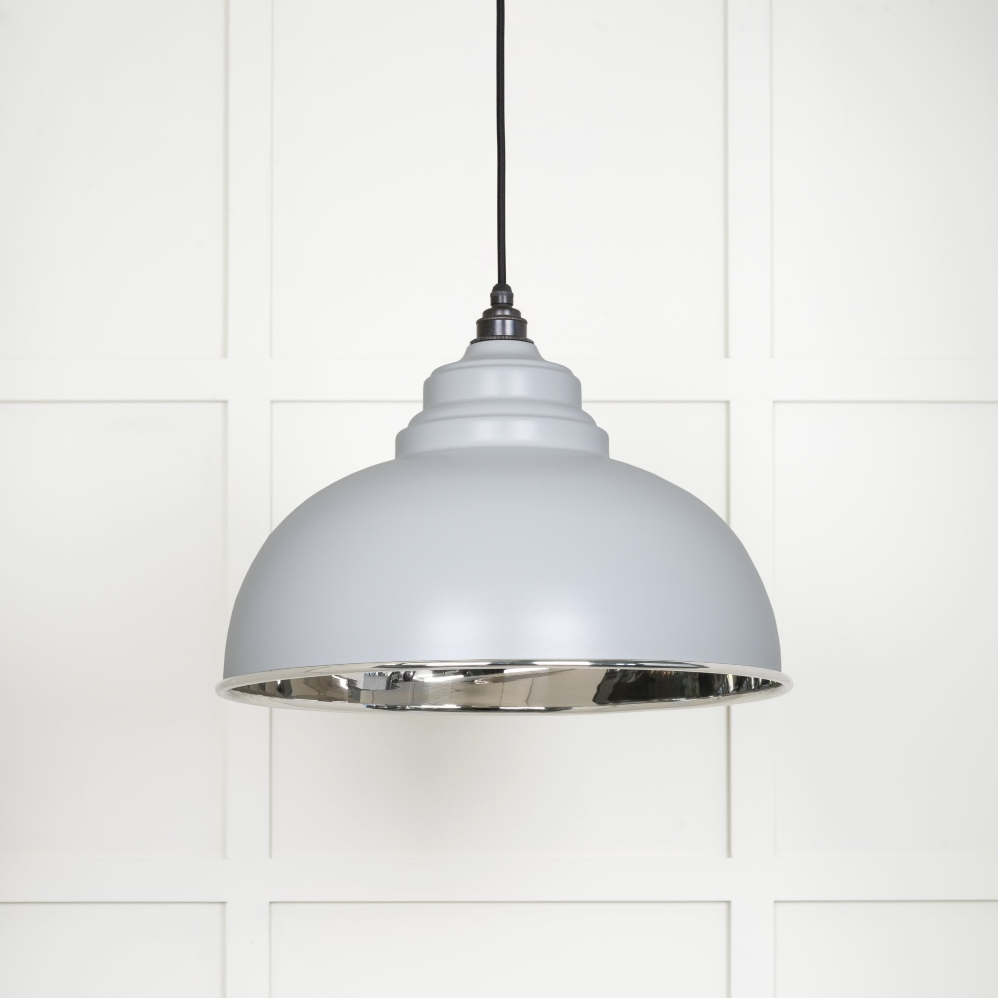 From The Anvil Smooth Nickel Harborne Pendant - Birch (Pale Grey)